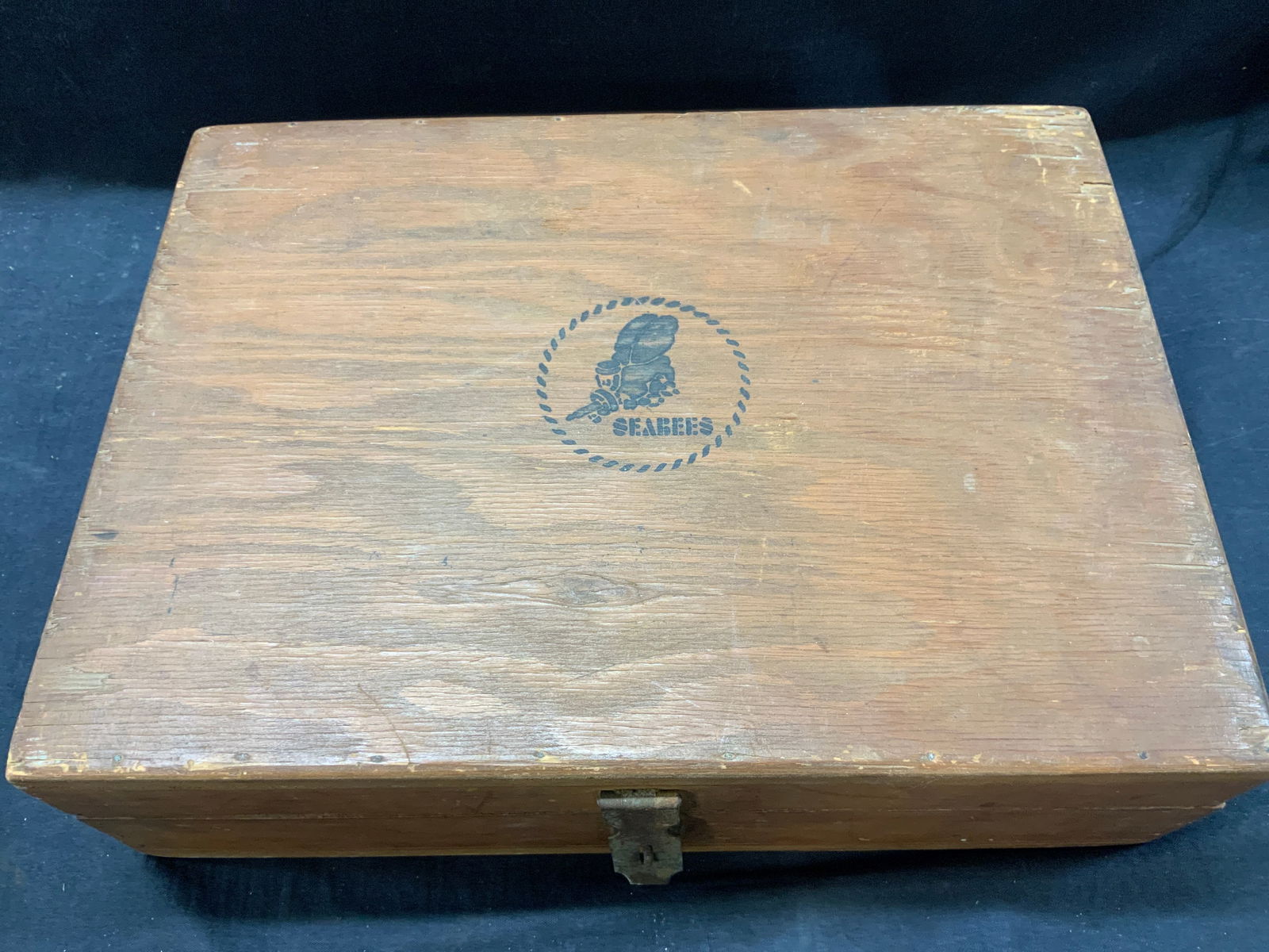 Vtg Navy Seabees Wooden Storage Box (1 of 11)