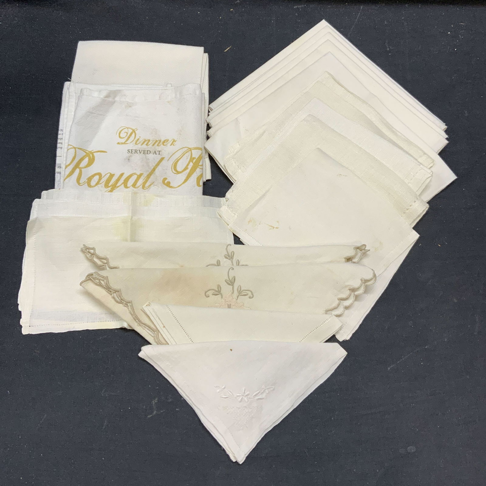 Group Lot Assorted White Table Linens (1 of 9)