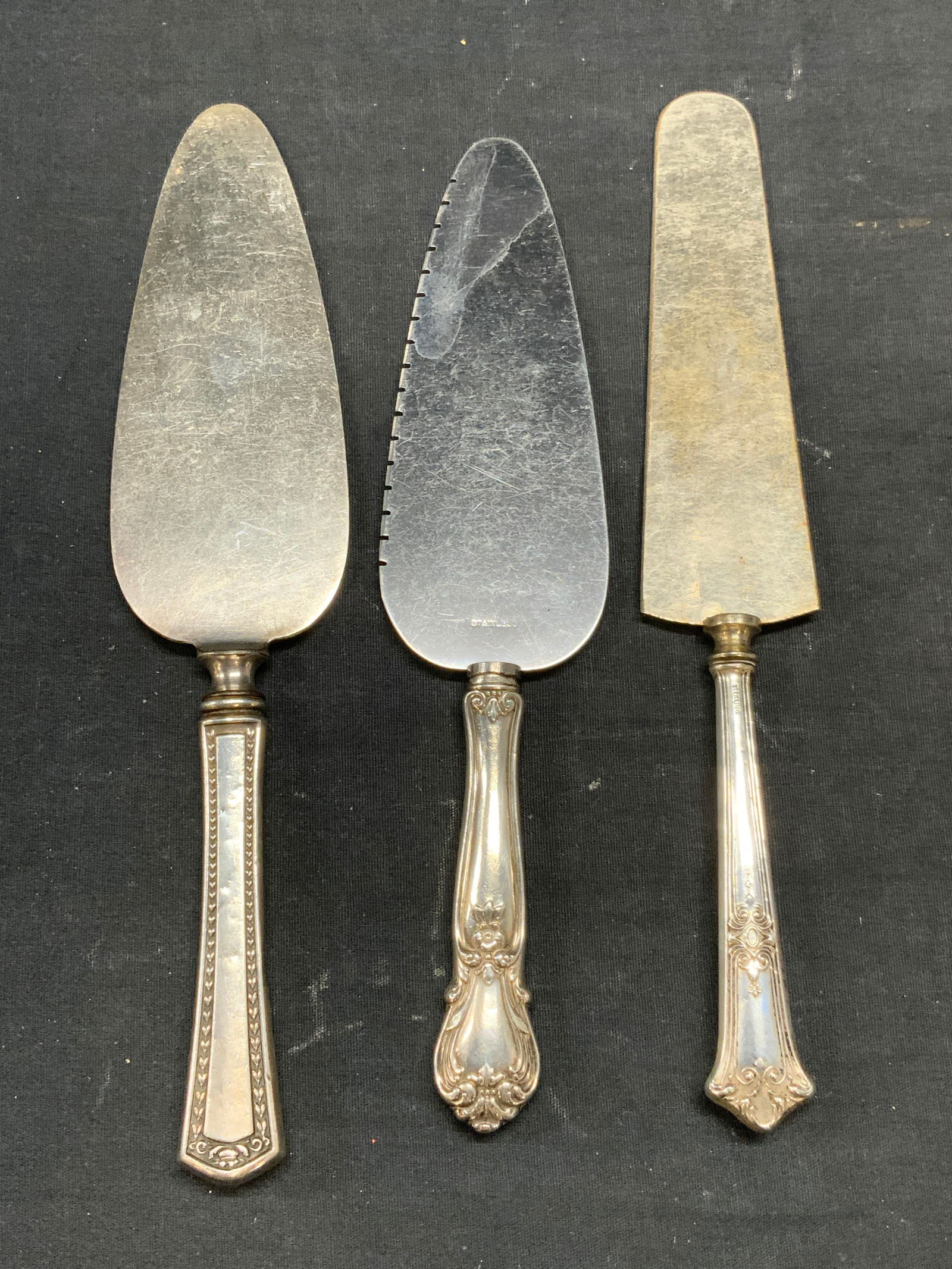 Lot 3 Vintage Sterling Silver Servers (1 of 8)