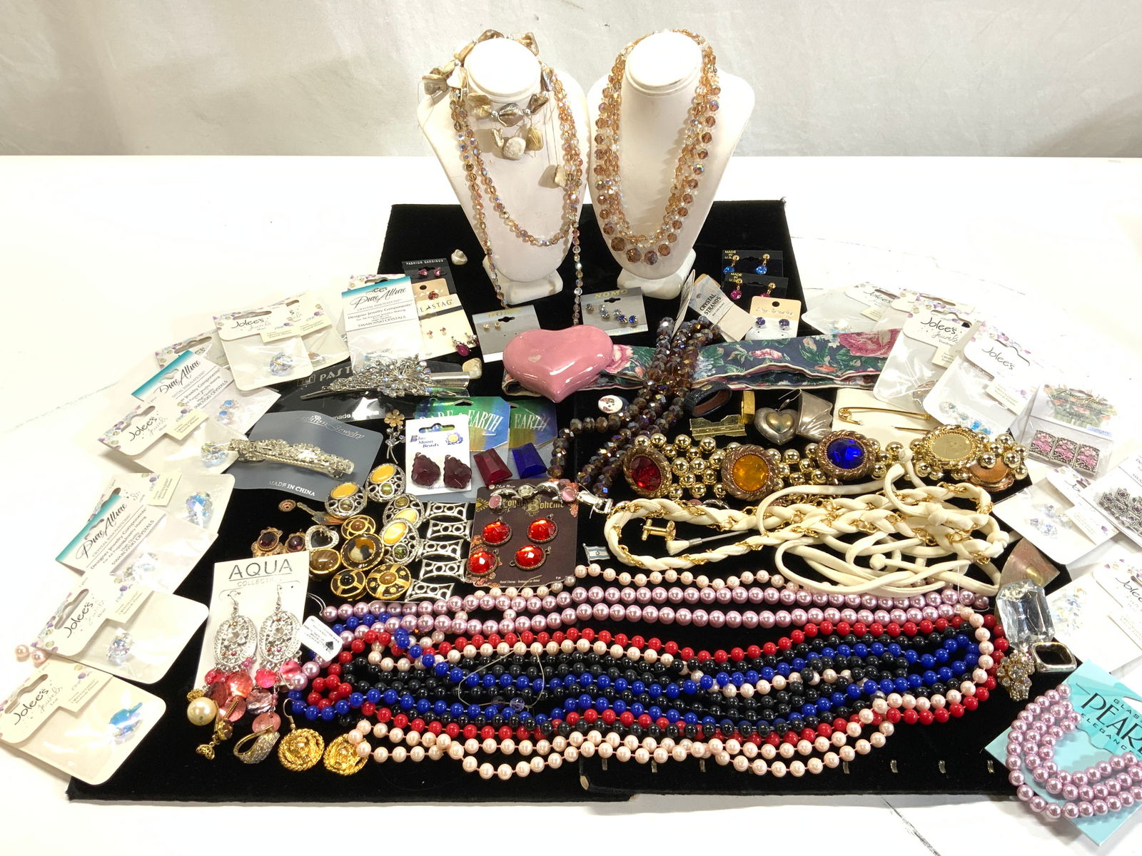Jewelry Makers Lot, Fashion Jewelry & Access: Large lot of fashion accessories, jewelry making accessories, wearable fashion jewelry, sterling silver, beads, Swarovski Aurora borealis and Austrian crystal stud earring. Many items are new in packa
