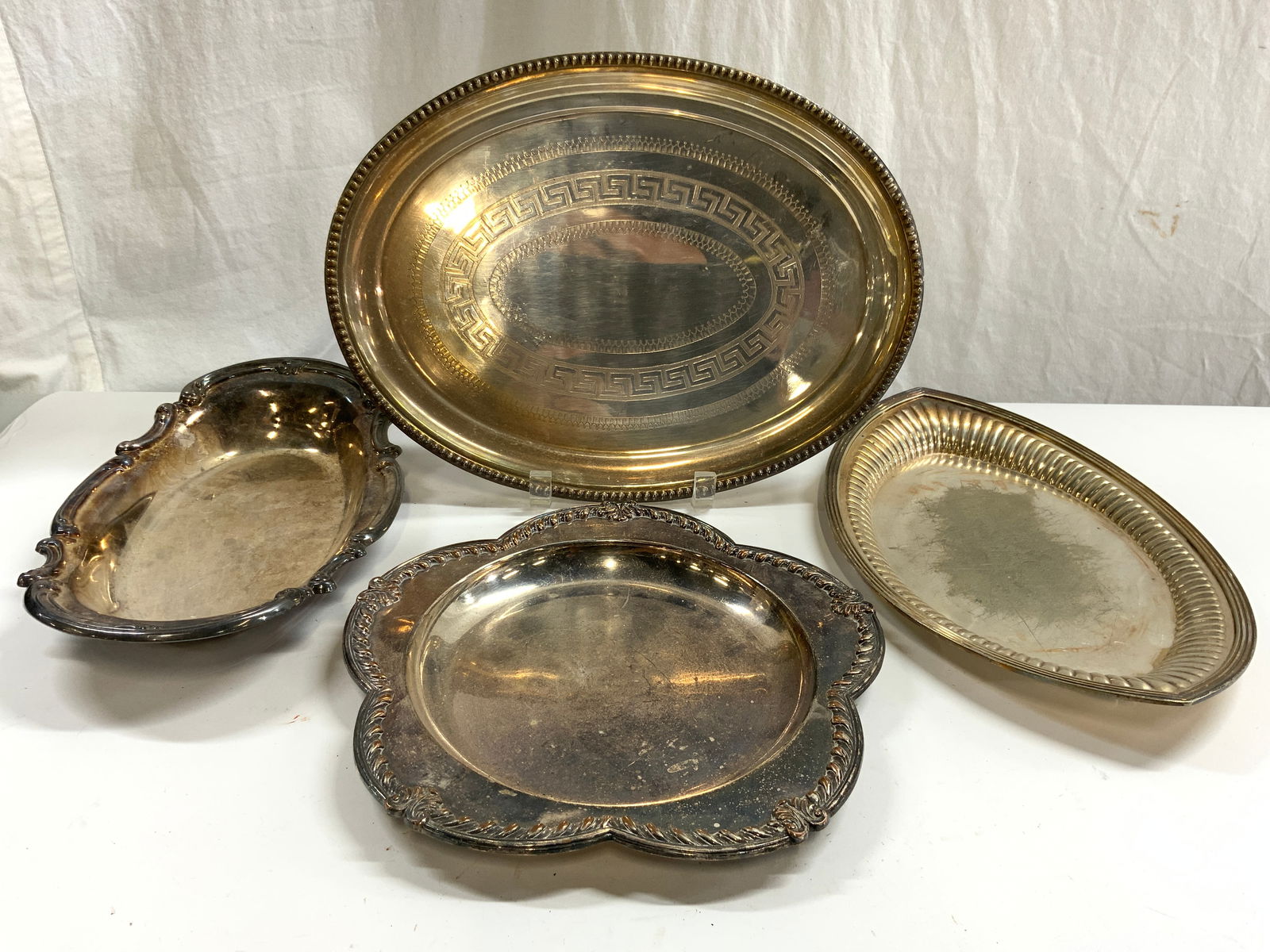 SILVER PLATE Lot 4 Serving Dishes (1 of 7)