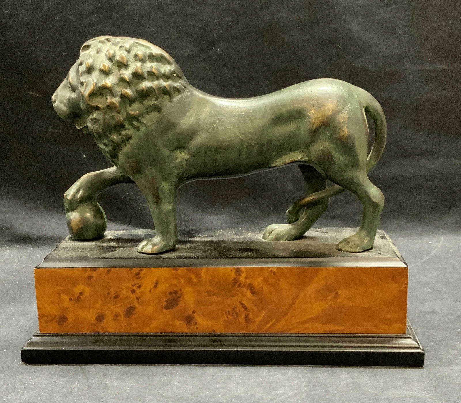 Vintage Verdigris Lion Figural on Stand (1 of 6)