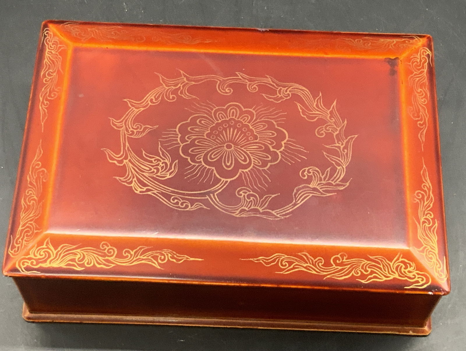 BARUMI Lacquerware Lidded Metal Box, Occ Japan (1 of 8)