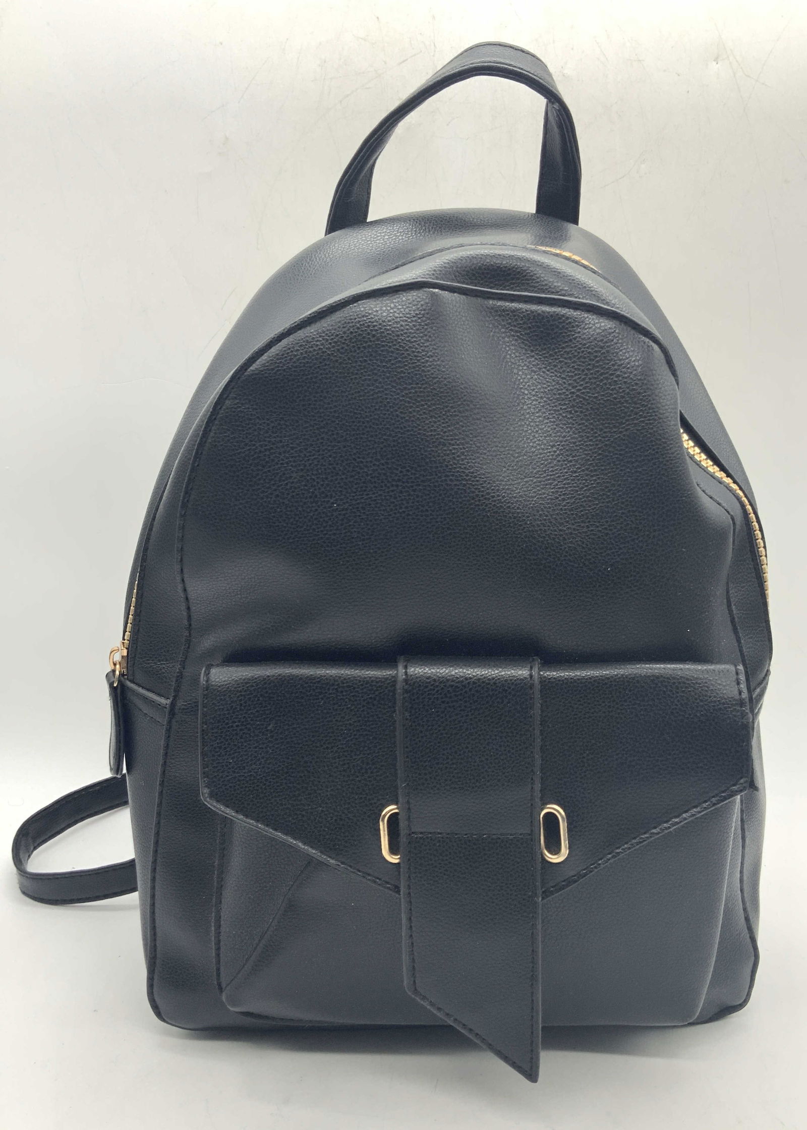 Primark Black Leather Style Backpack (1 of 8)