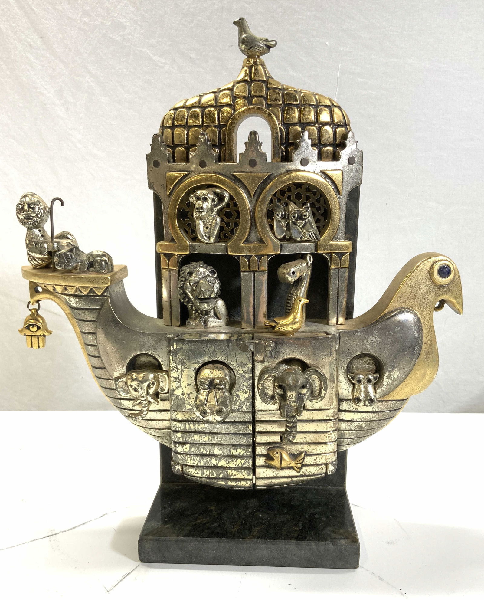 Frank Meisler Noahs Ark Gilt Metal Sculpture (1 of 11)