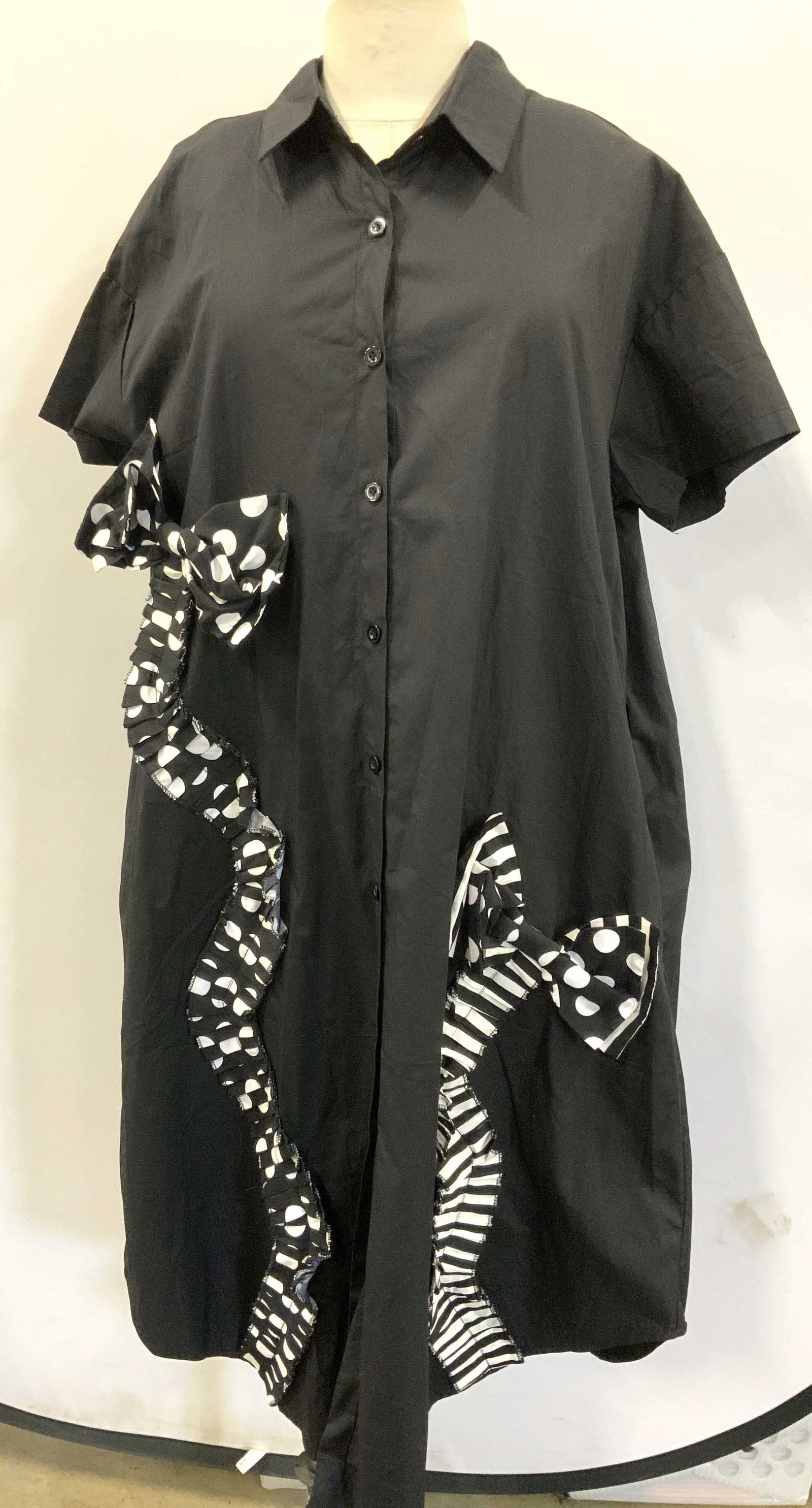 YBN Yibu Nuo Black Cotton Plus Size Dress, NWT (1 of 9)
