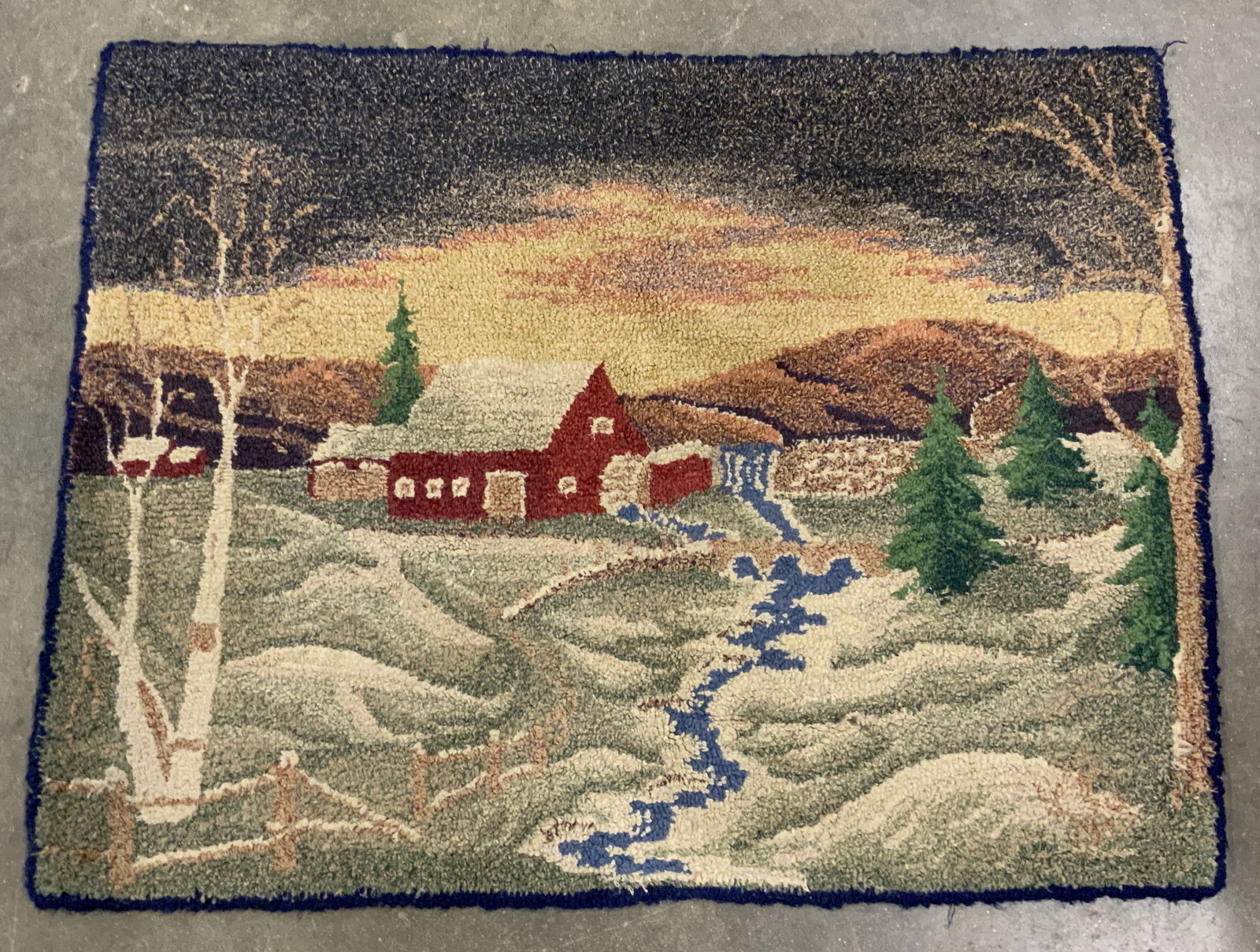 Vintage Handmade Countryside Landscape Scene Rug (1 of 7)