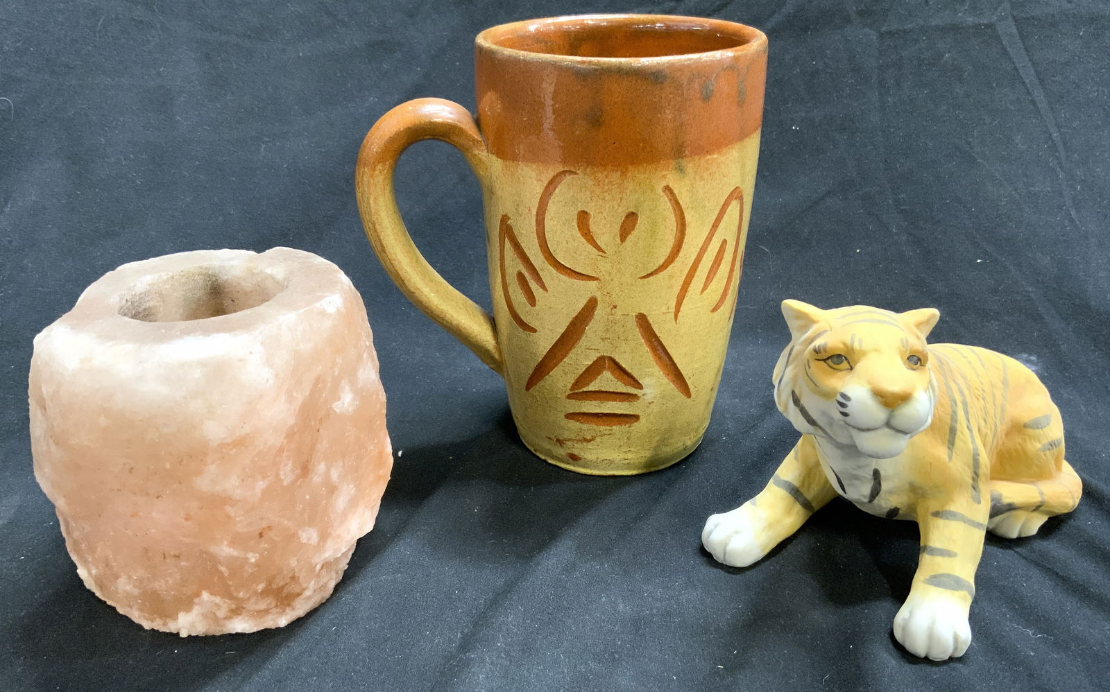 Lot 3 Assorted Vessels & Tiger Figural (1 of 7)