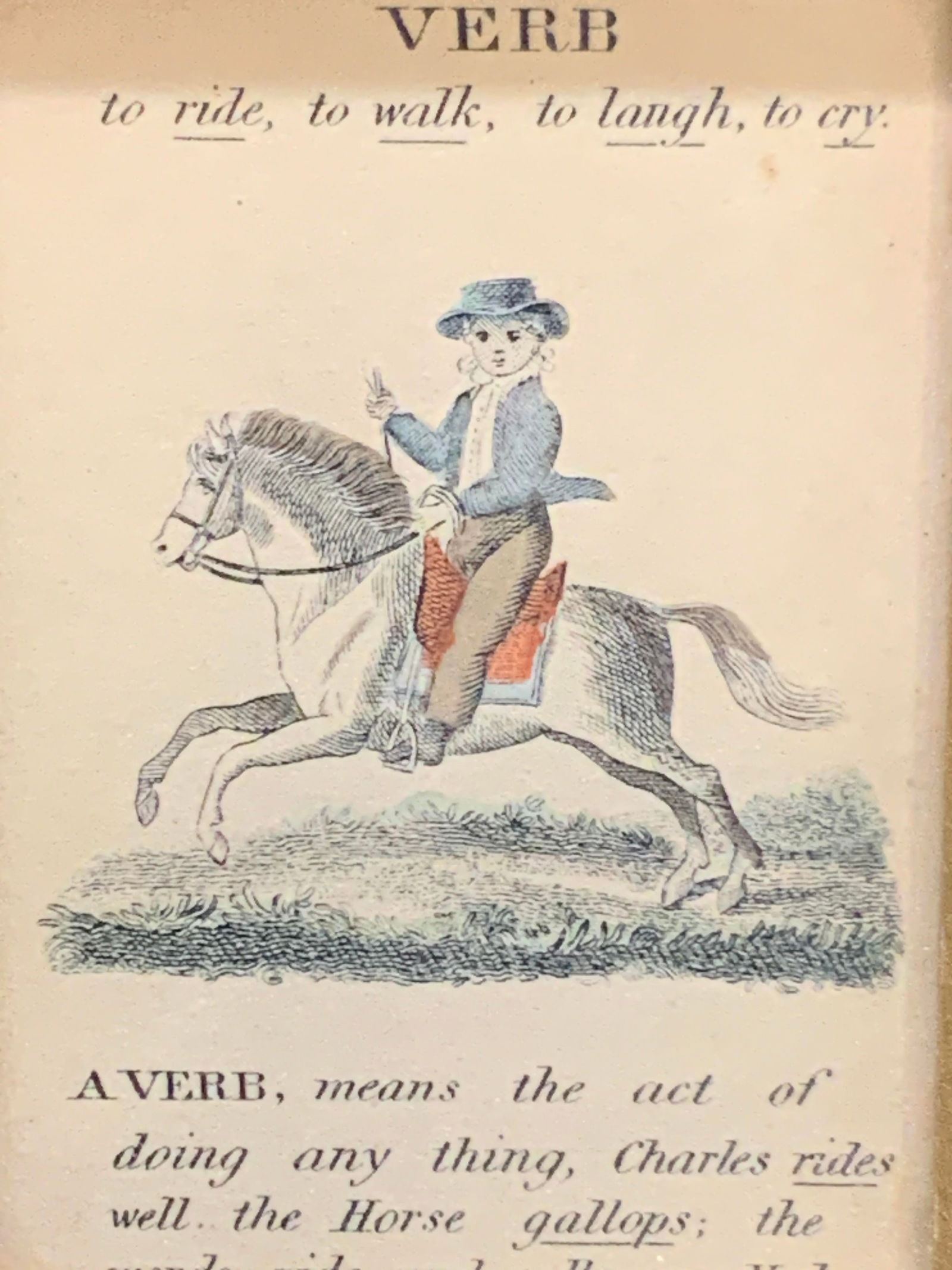 Vtg Hand Painted Verb Book Illustration (1 of 6)