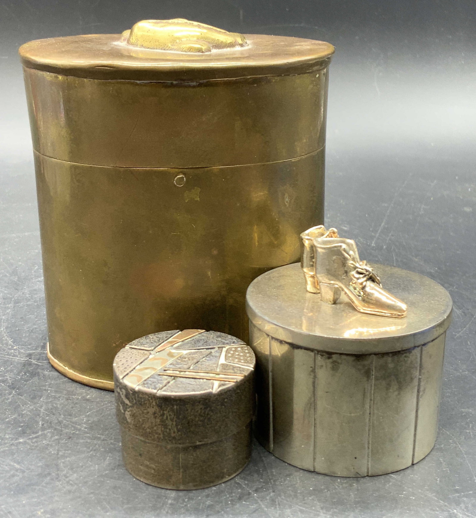 Lot 3 Vintage Metal Trinket Boxes (1 of 8)