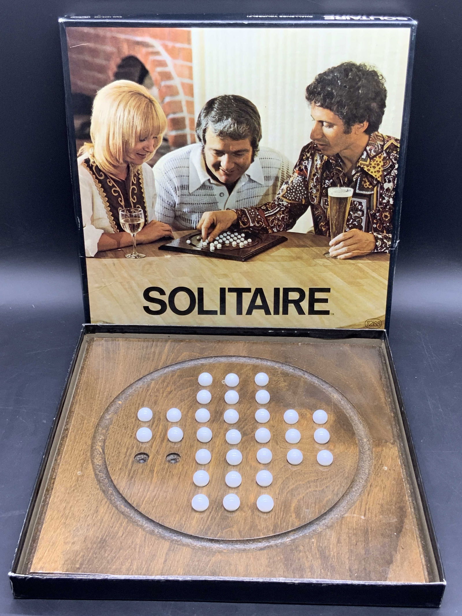 C. 1974 SOLITAIRE Reiss Board Game, Original Box (1 of 9)