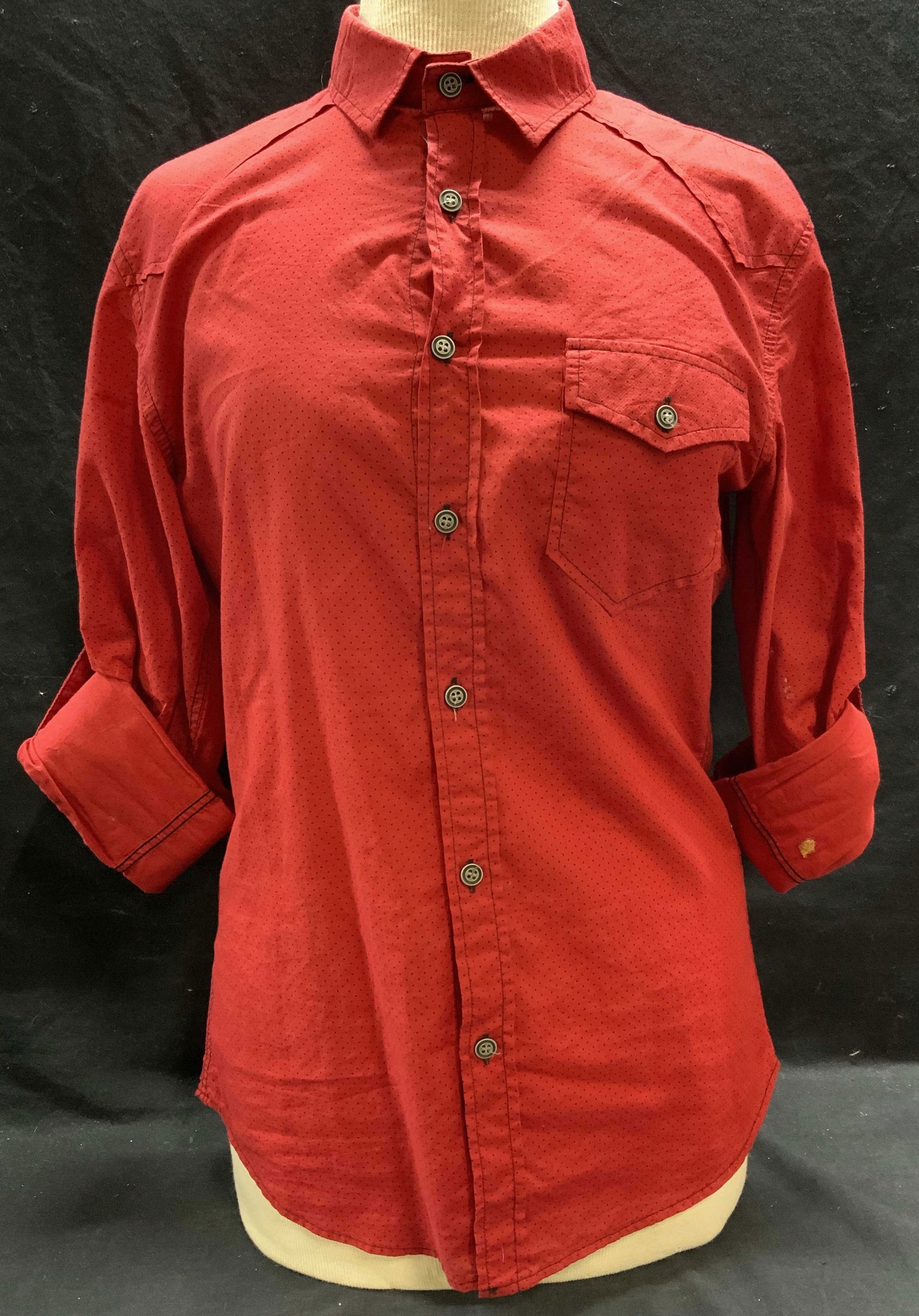 Catch Red Dot Cotton Button Up Top (1 of 6)