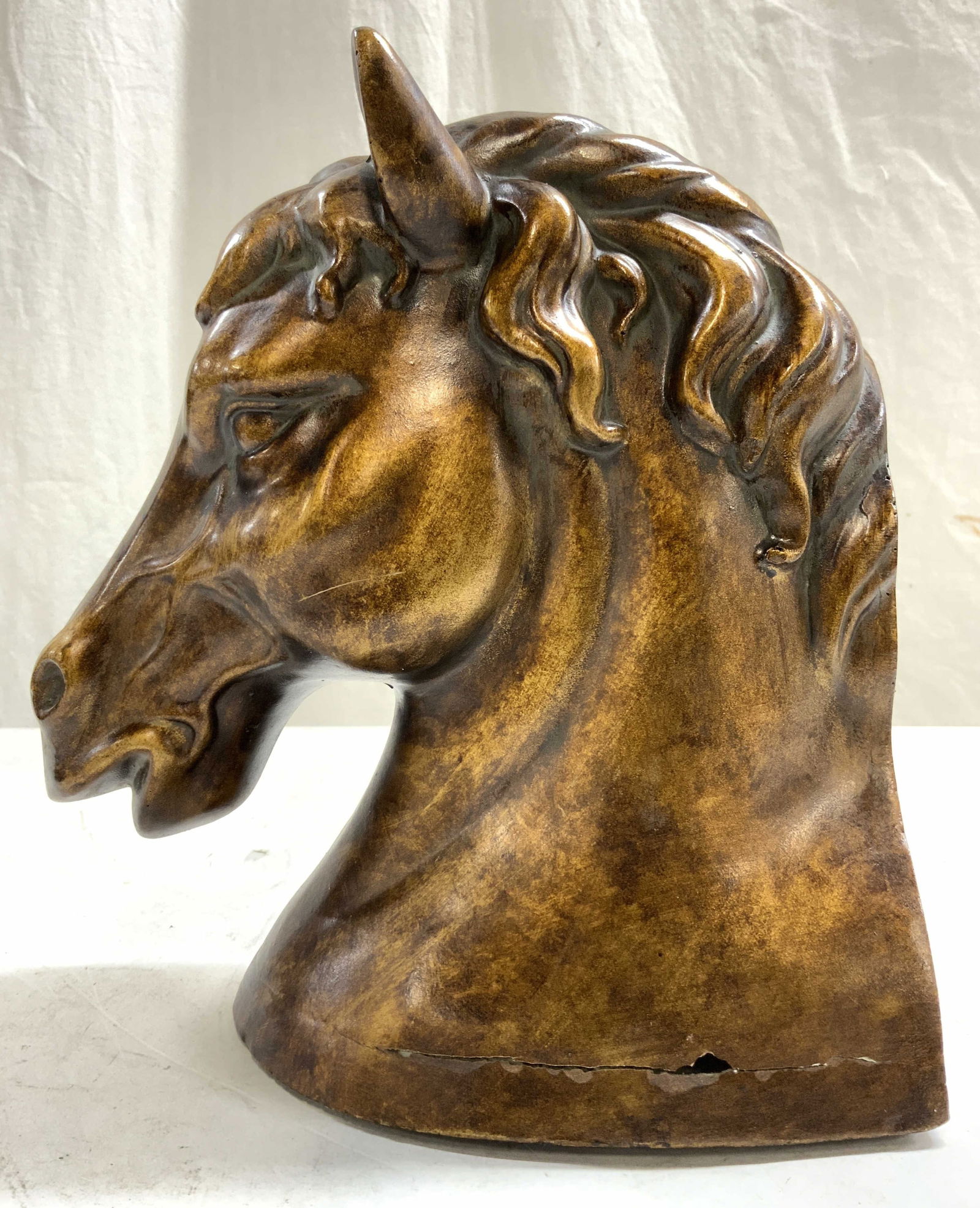 Gilt Composite Horse Head Bookend (1 of 8)