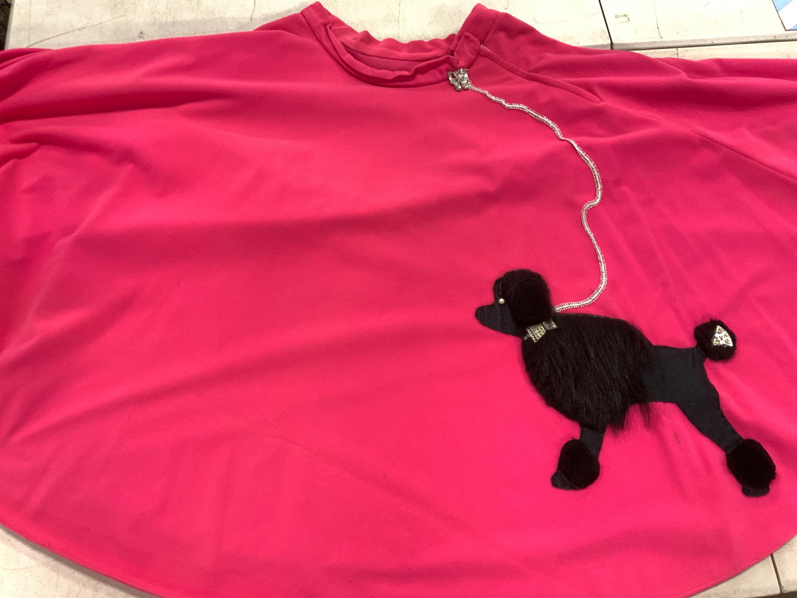 Handmade Pink POODLE Skirt, Hand Applique Poodle (1 of 12)