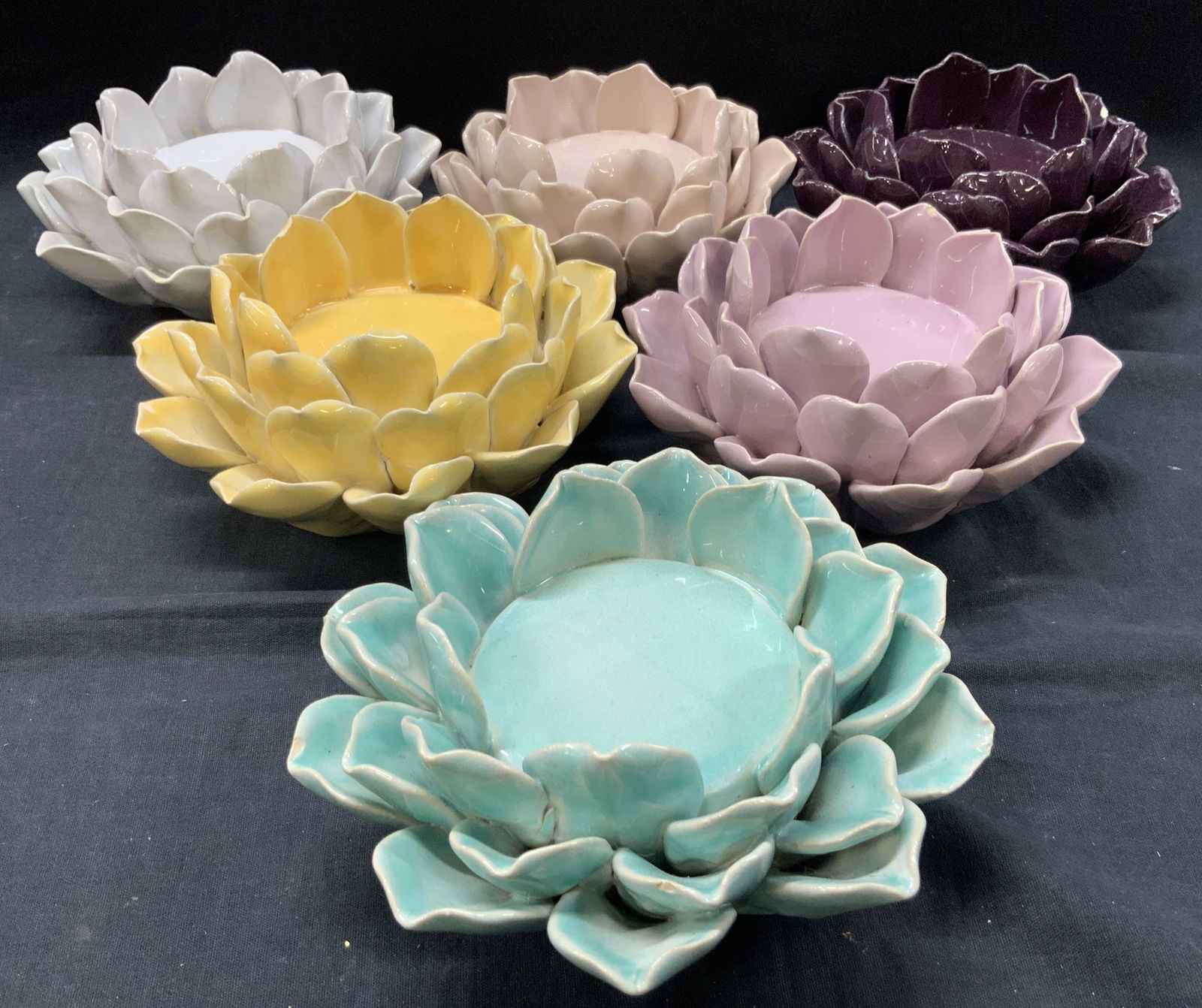 Set 11 Ceramic Lotus Candle Holders (1 of 9)