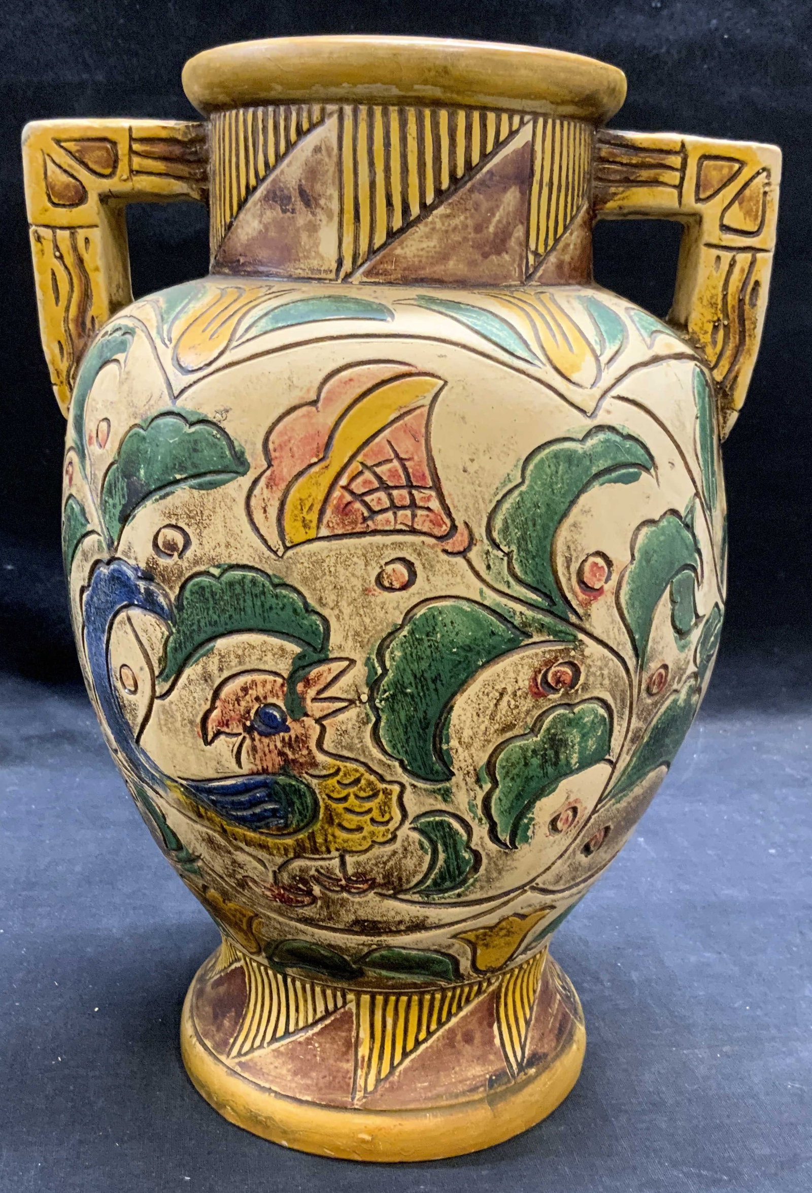 Vintage Japanese Ceramic Floral Urn Vase (1 of 6)