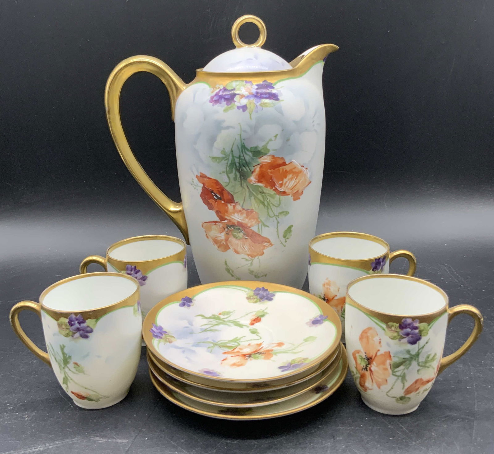 Set 9 TUHN Vintage Hand Painted Tea Set, Vienna (1 of 11)
