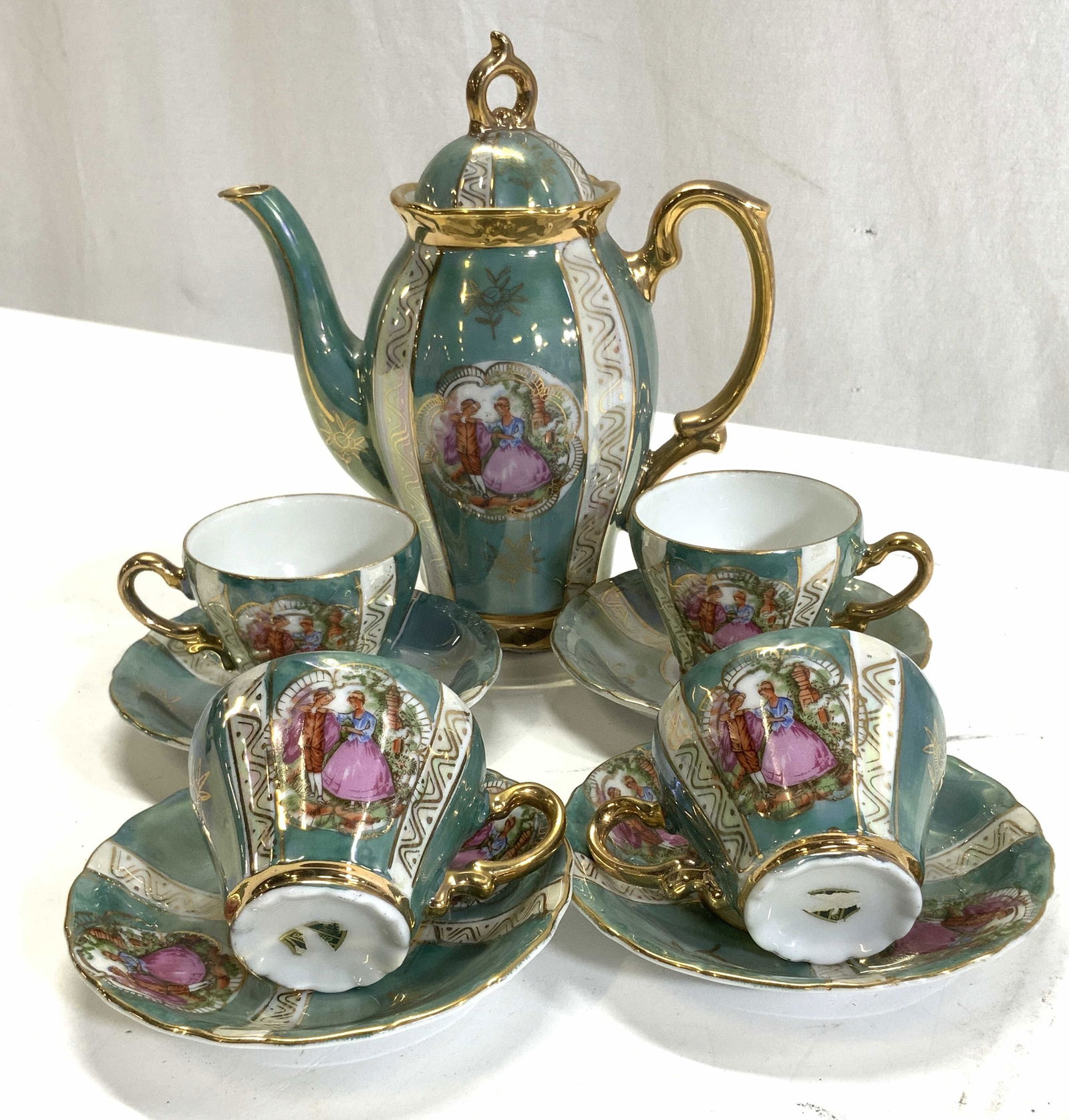 Painted Fine China Luster Tea Set 9 (1 of 8)