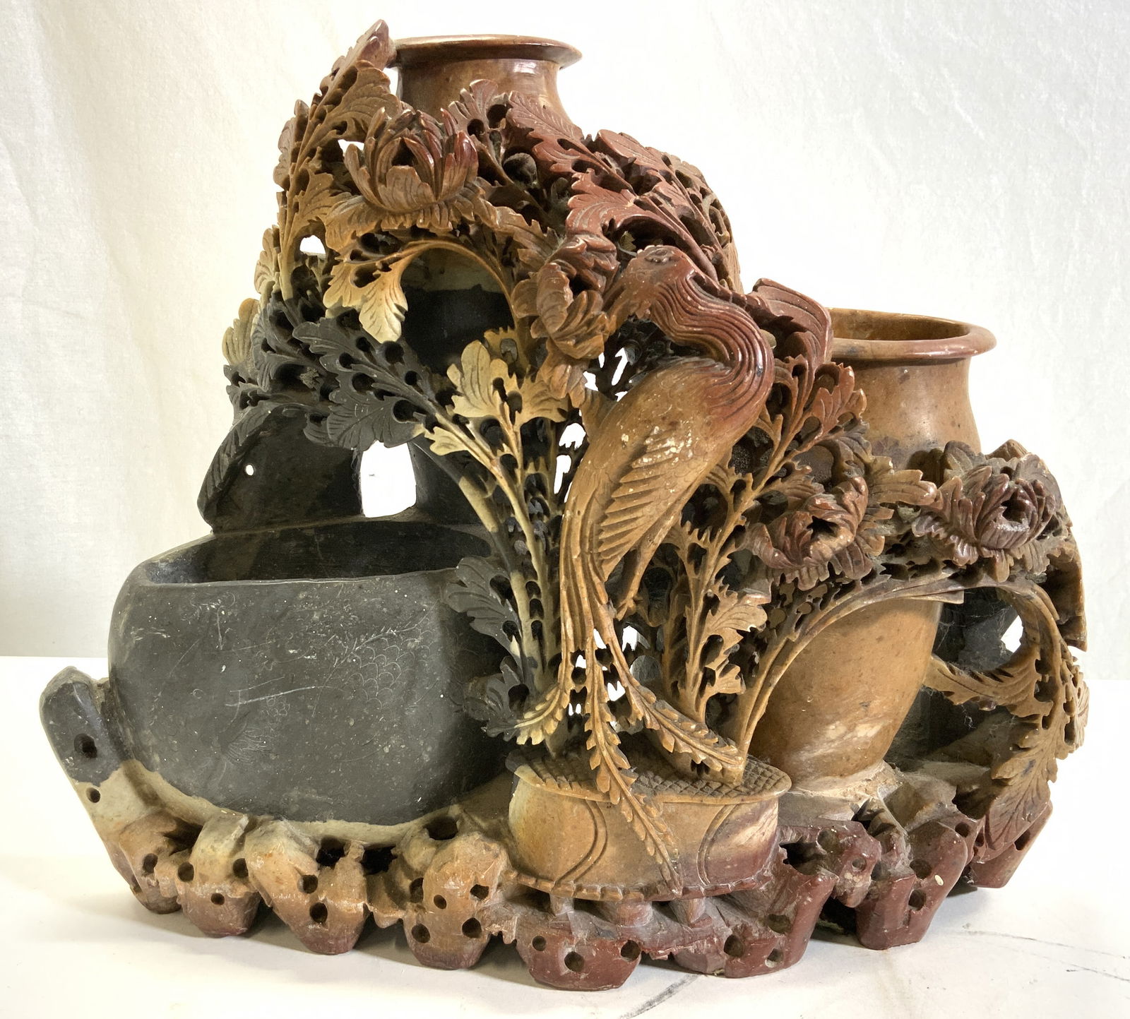 Antique Asian Carved Multi-Color Stone Sculpture (1 of 8)