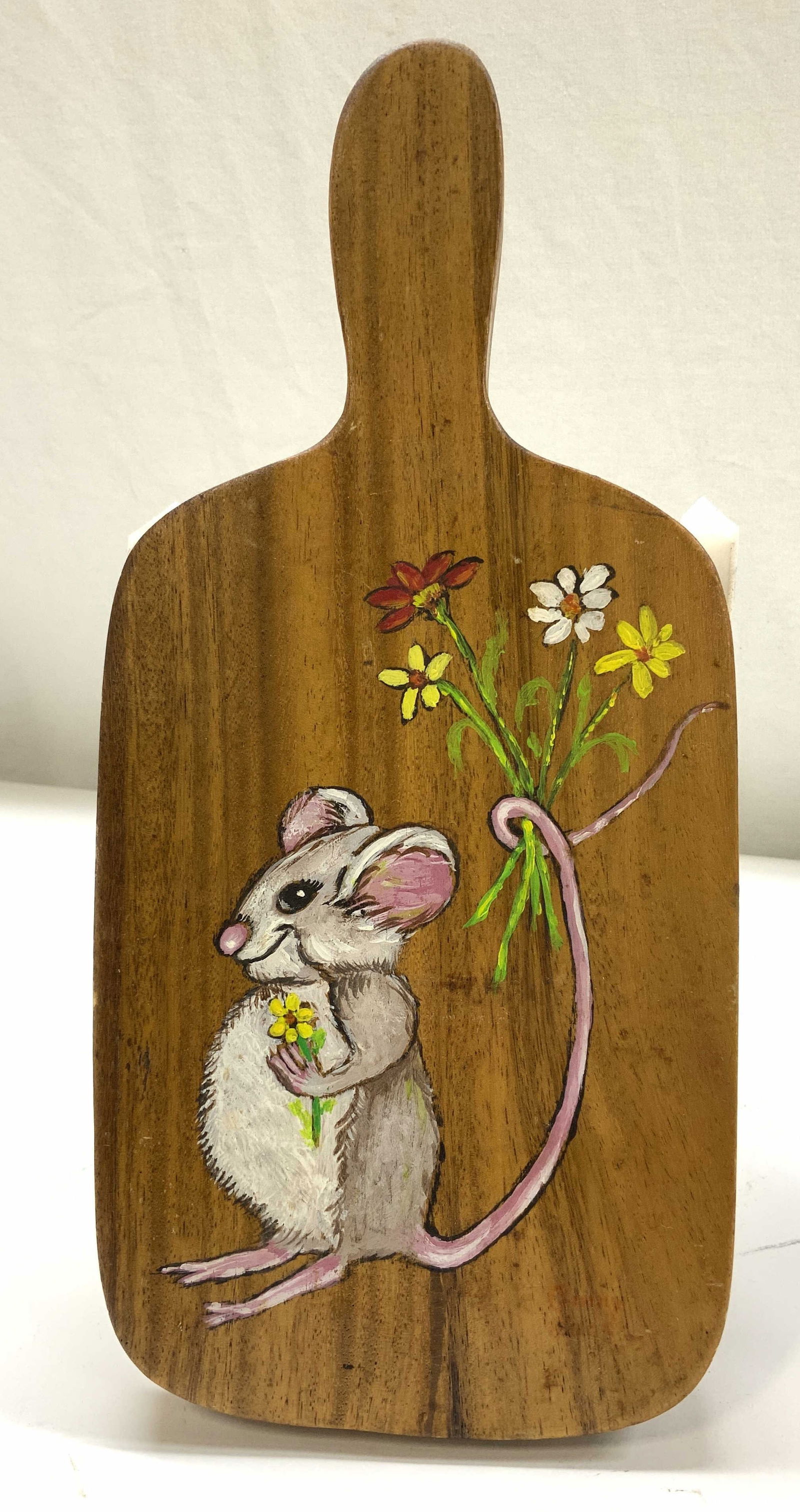 Hand Painted Wood Cheese Board w Mouse (1 of 7)
