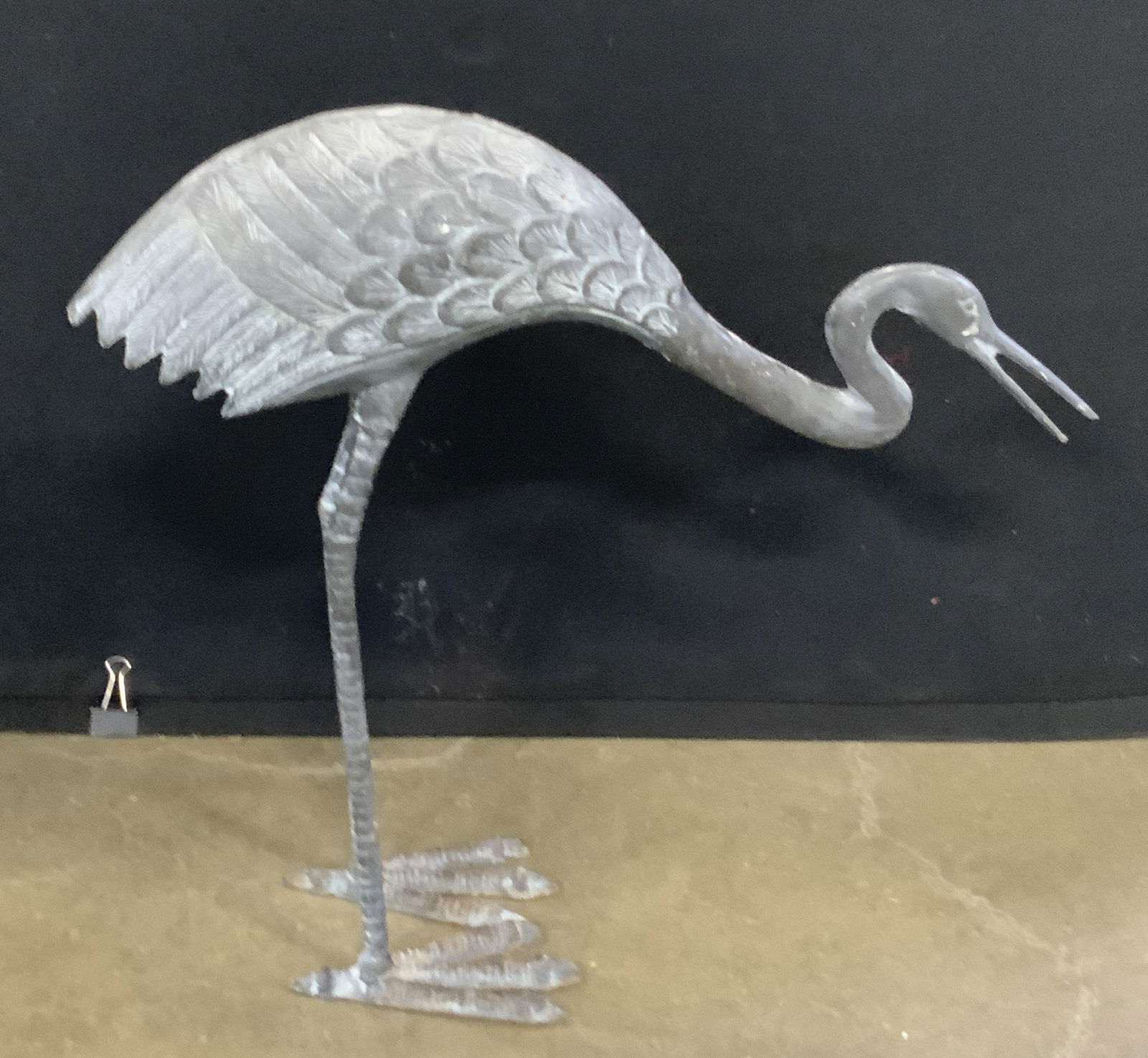 Vintage Cast Metal Crane Garden Statuary (1 of 8)