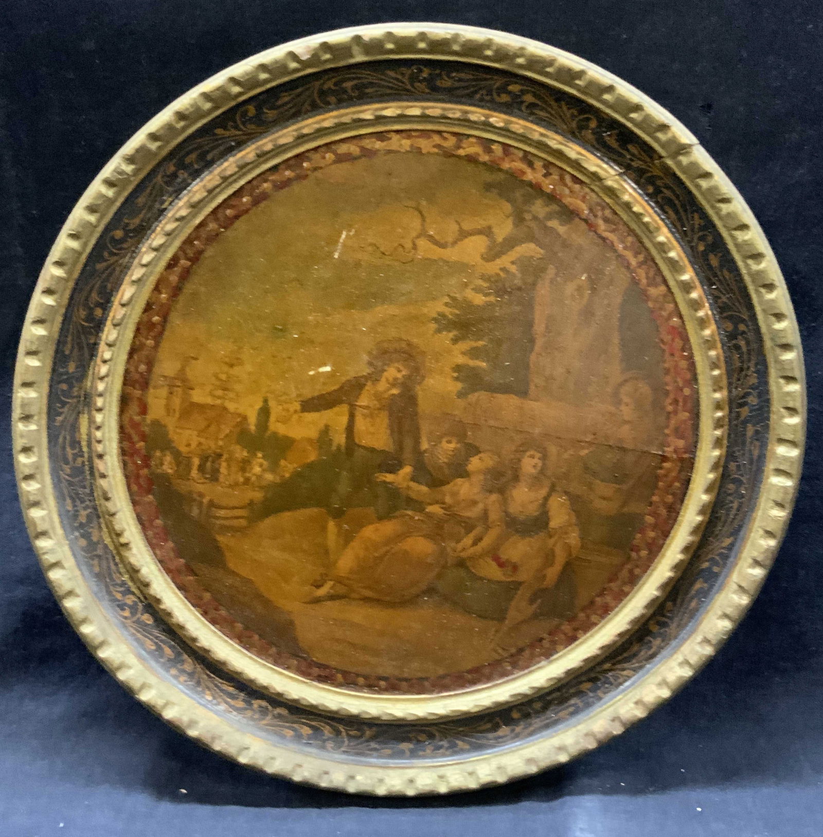 Vtg Classical Litho W Hand Painted Frame (1 of 8)