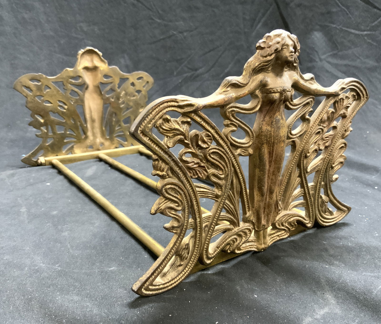 Vintage Brass Sliding Folding Nymph Bookend (1 of 8)