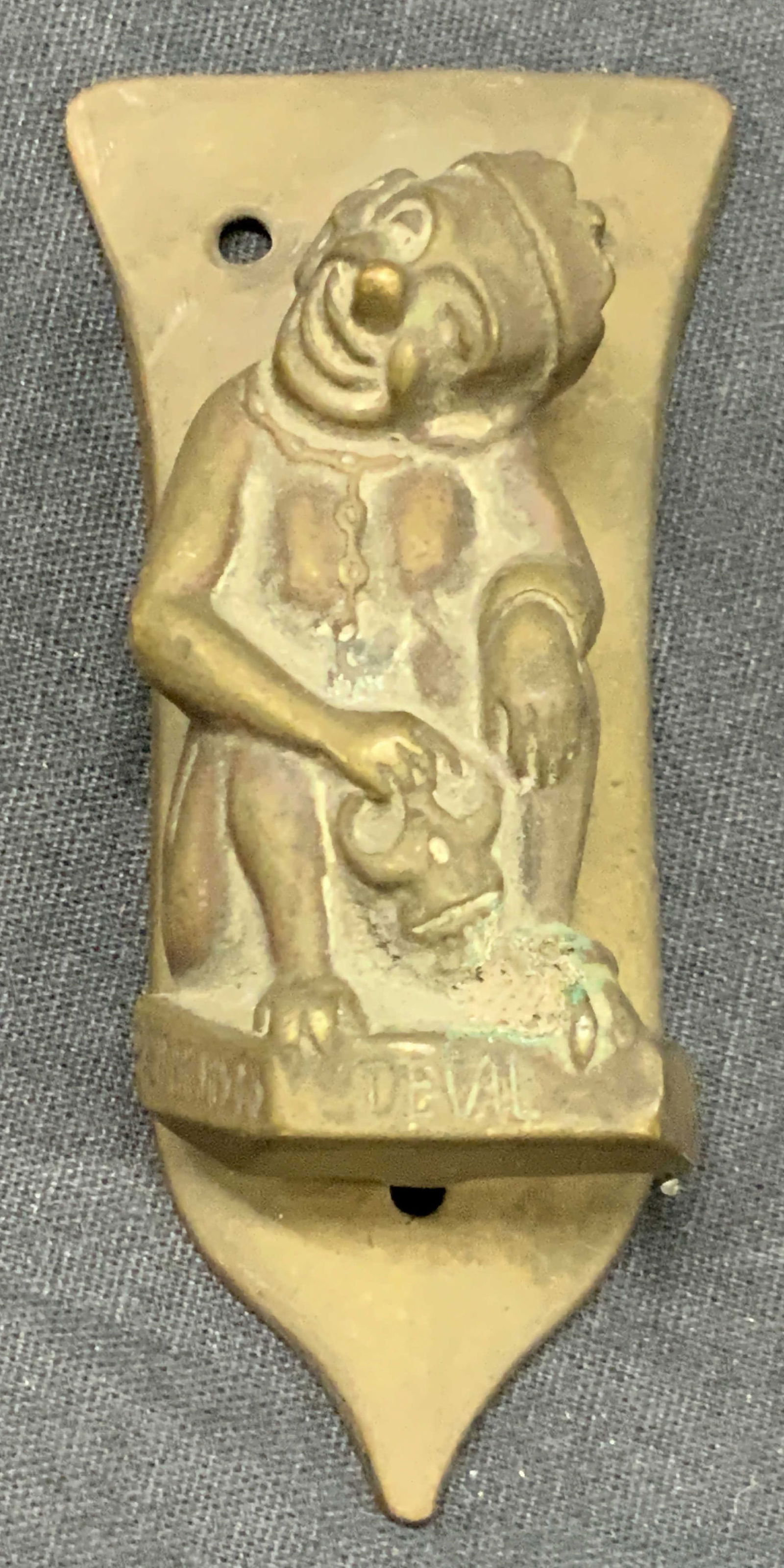 Vtg Penrhyn Devil Cast Brass Door Knocker (1 of 9)