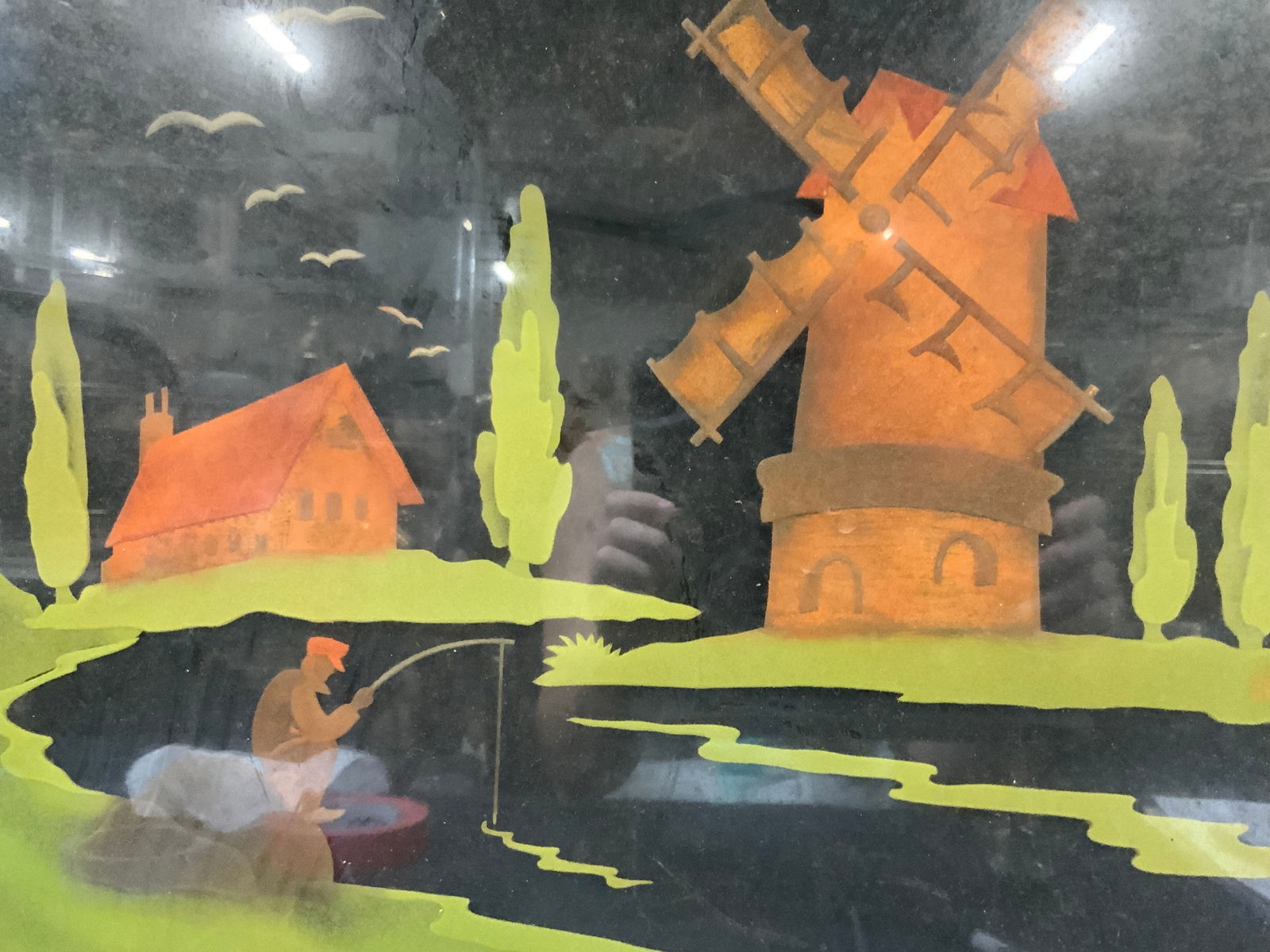 Light Up Windmill Landscape Glass Art (1 of 11)