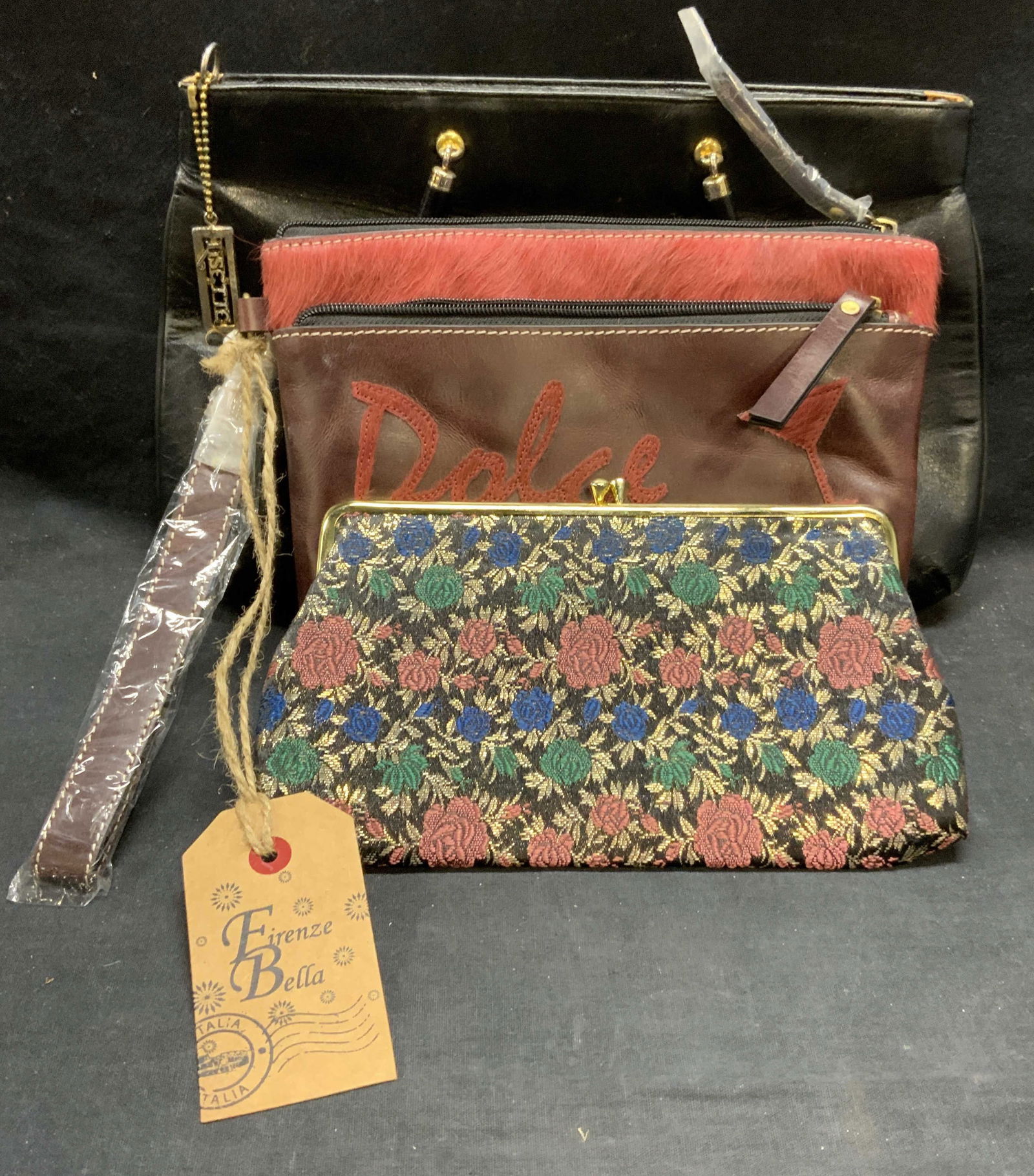 Lot 3 Lisette Black Leather Handbag, More (1 of 10)