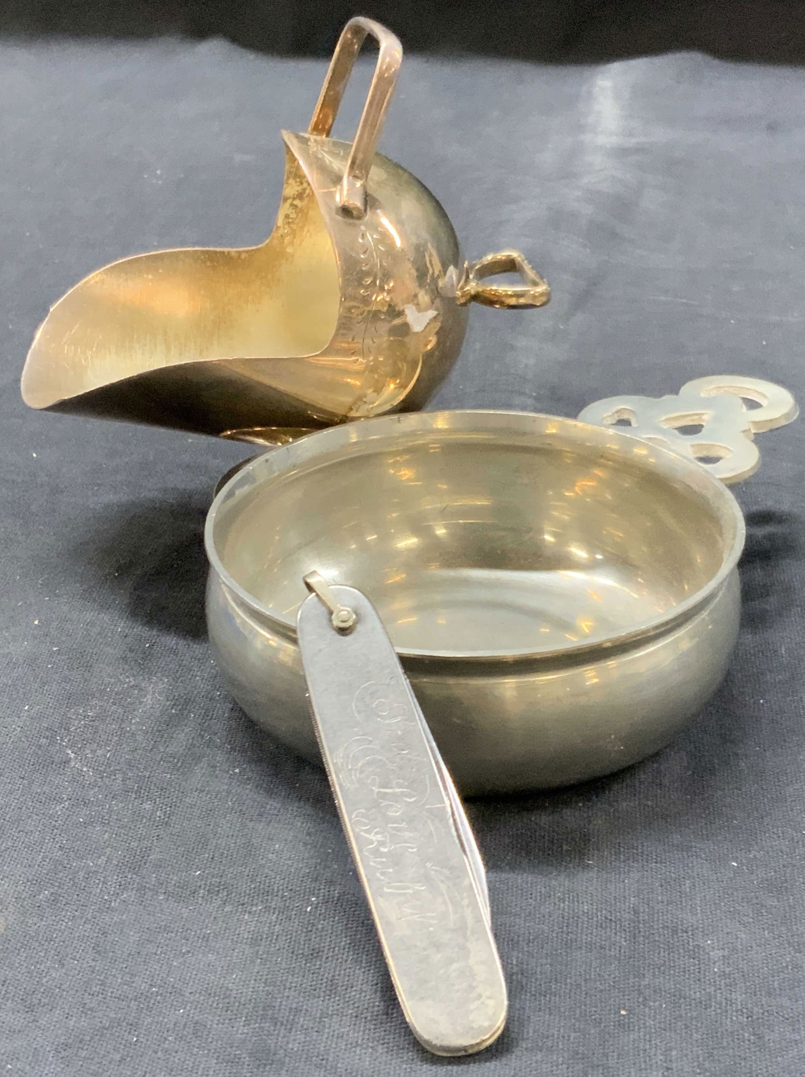 Lot 3 Vtg Pewter, Steel & Plated Accessories (1 of 10)