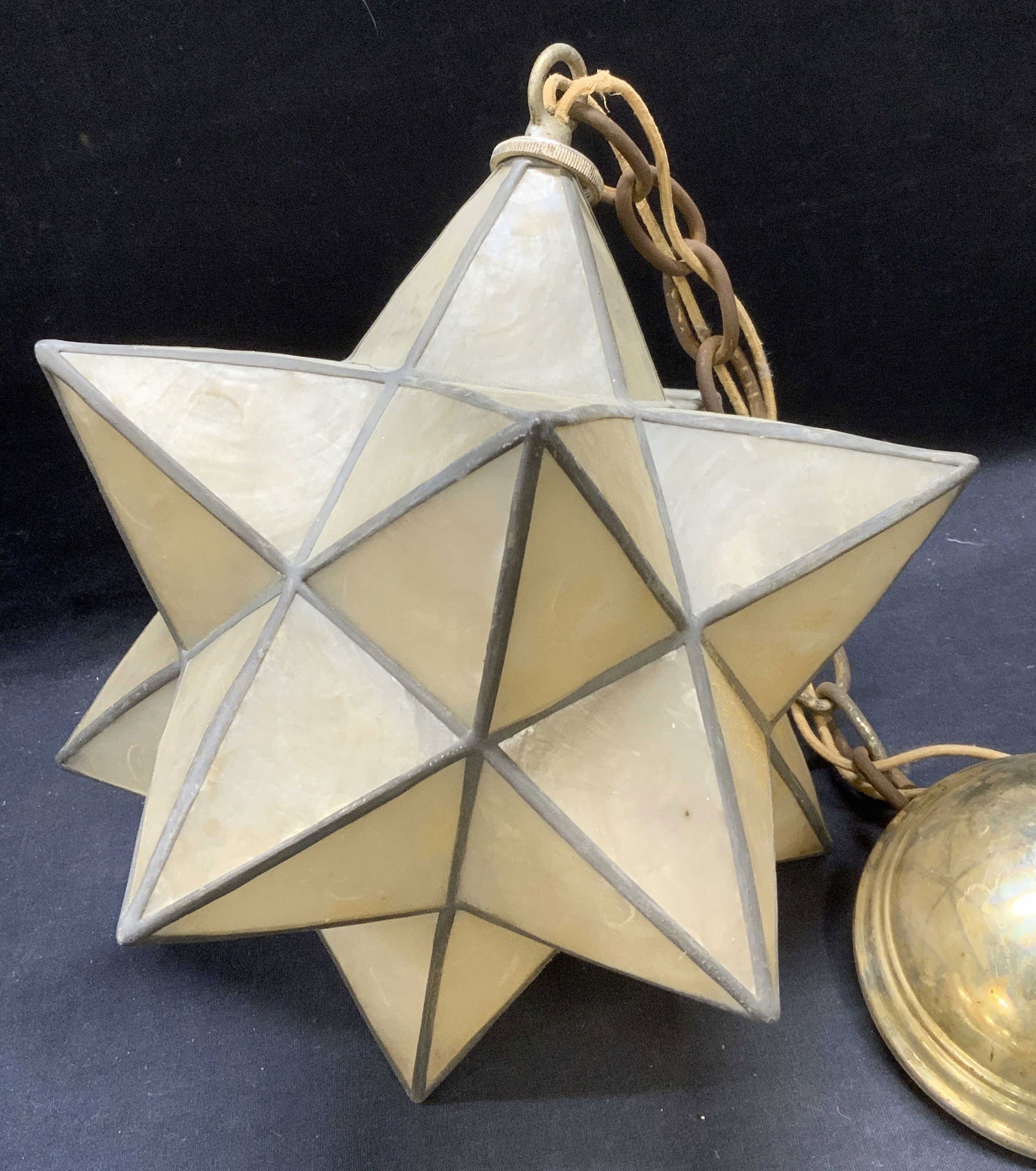 Vintage Stained Glass Star Pendant Light Fixture (1 of 7)