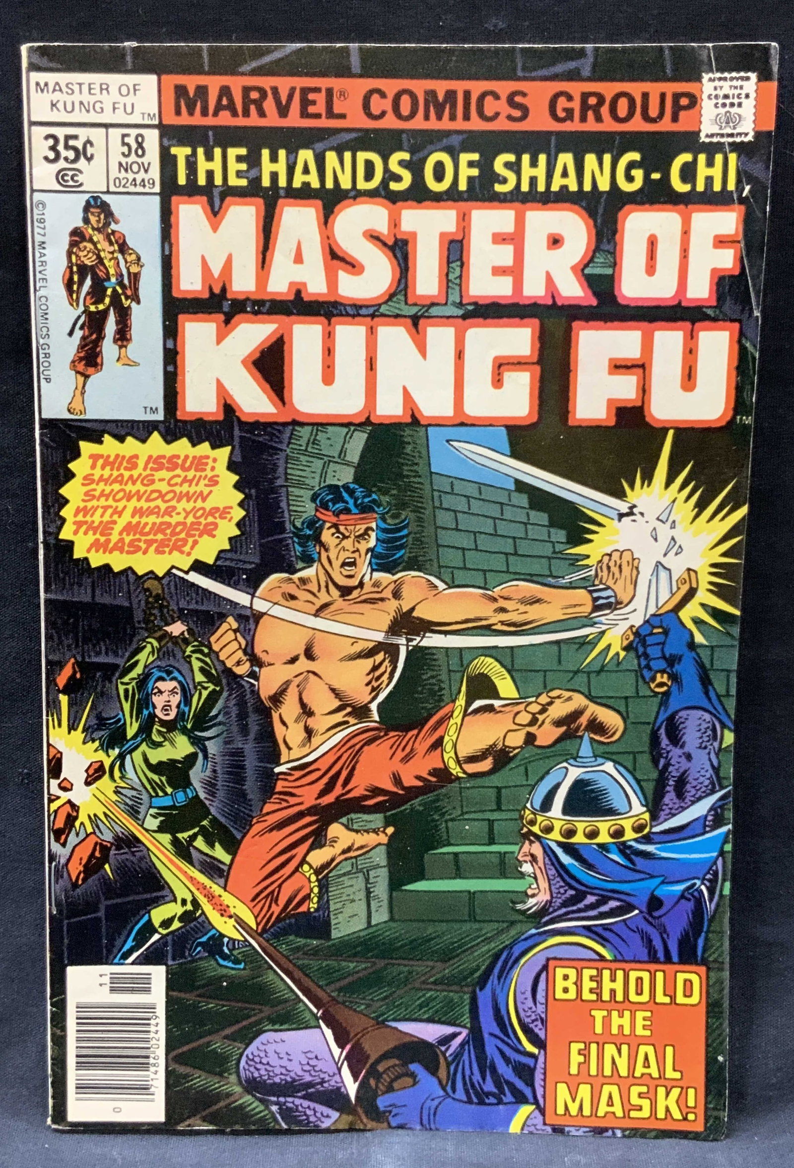 1977 Marvel Master Of Kung Fu Comic Book vol 58: Copyright 1977, marvel. Titled The Master of Kung fu. Volume 58. Approx 10.25 x 7 inches Moderate wearing to edges of cover and to paper. Vintage marvel comics marvel comics. comic books, books. Readi