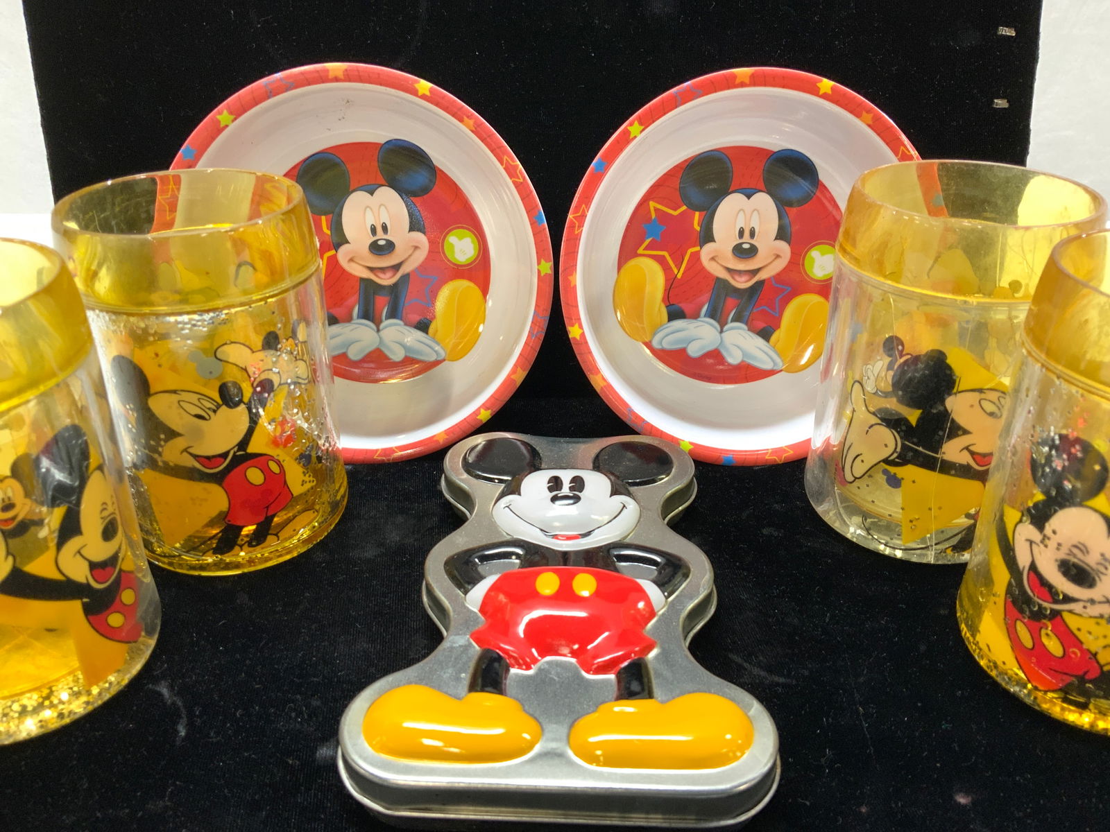 Lot 7 Vtg Mickey Mouse Tableware, Bowls & Cups (1 of 11)