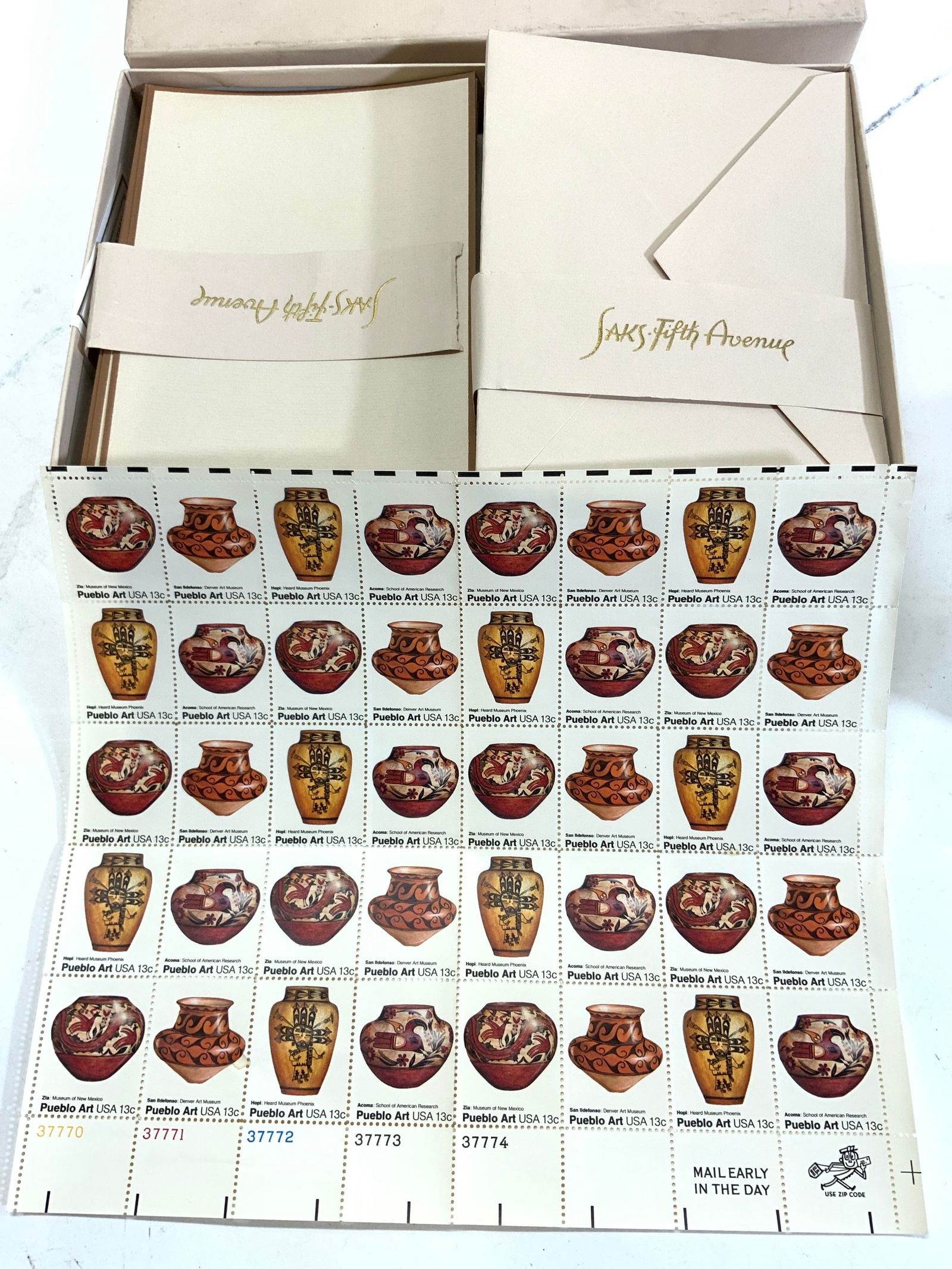 Saks 5th Ave Note Cards NIB Collectible Stamps (1 of 6)
