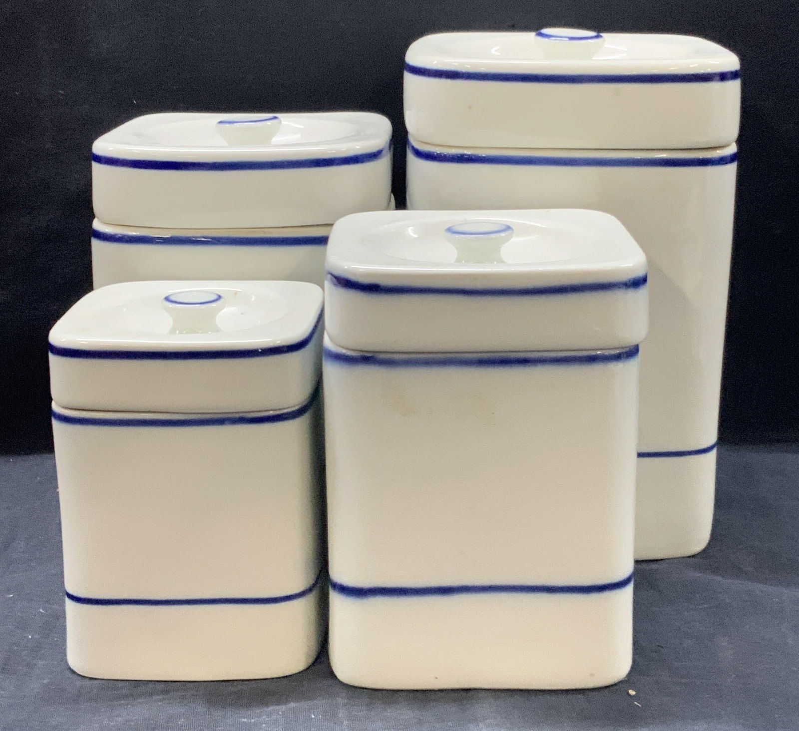 Set 4 Hand Crafted Ceramic Containers, Portugal (1 of 6)