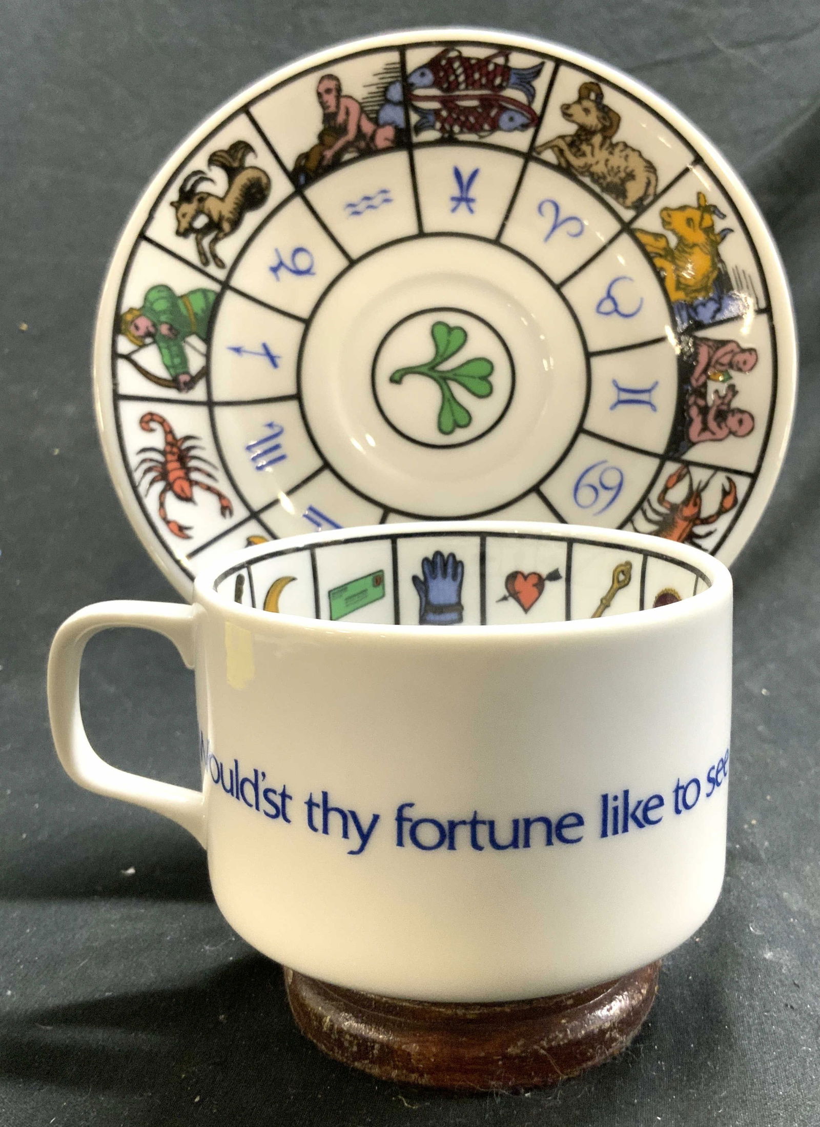 Vtg Fortune Teller Zodiac Cup & Saucer (1 of 6)