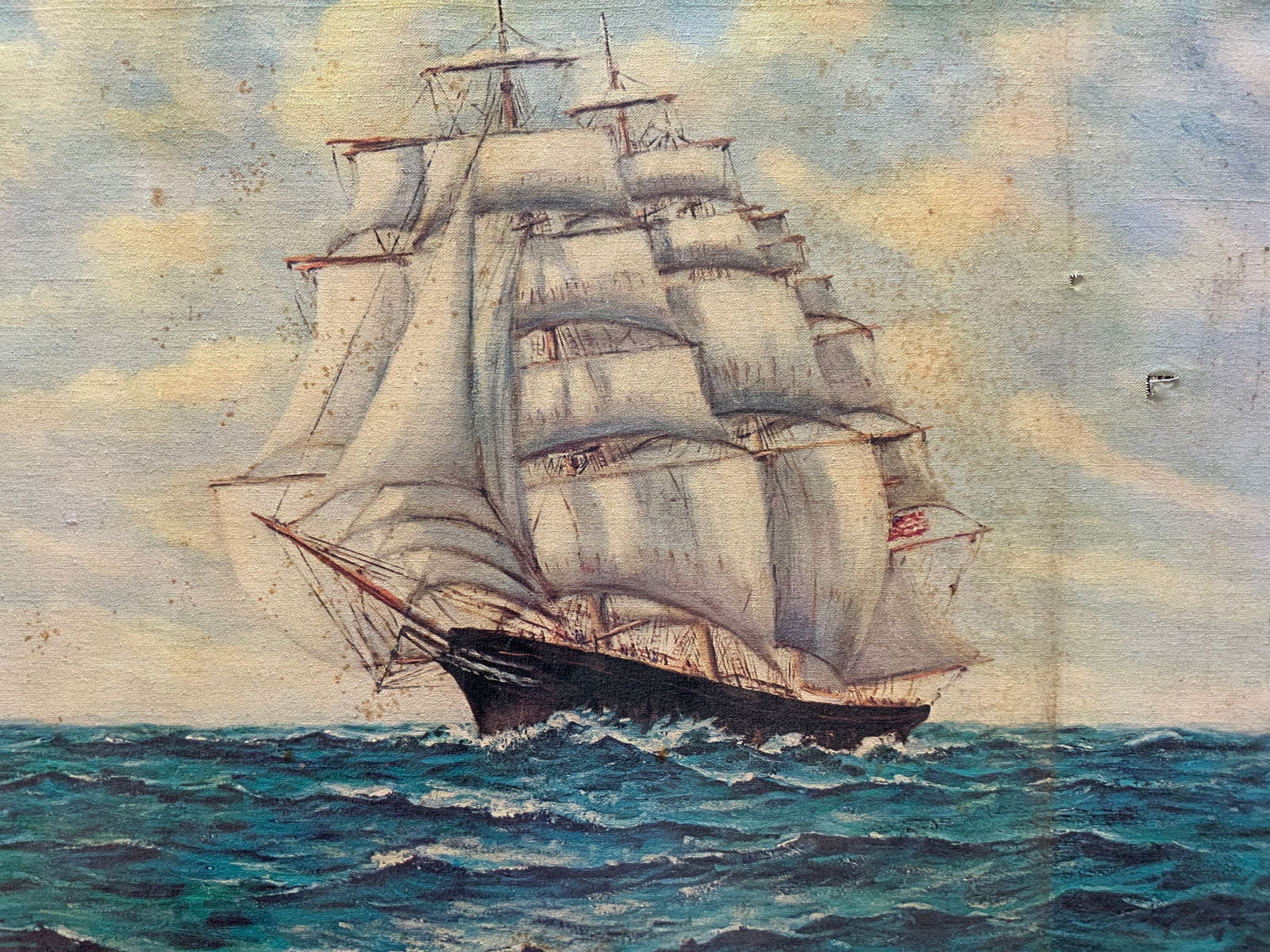 Links Clipper Ship Maritime Litho On Canvas (1 of 7)