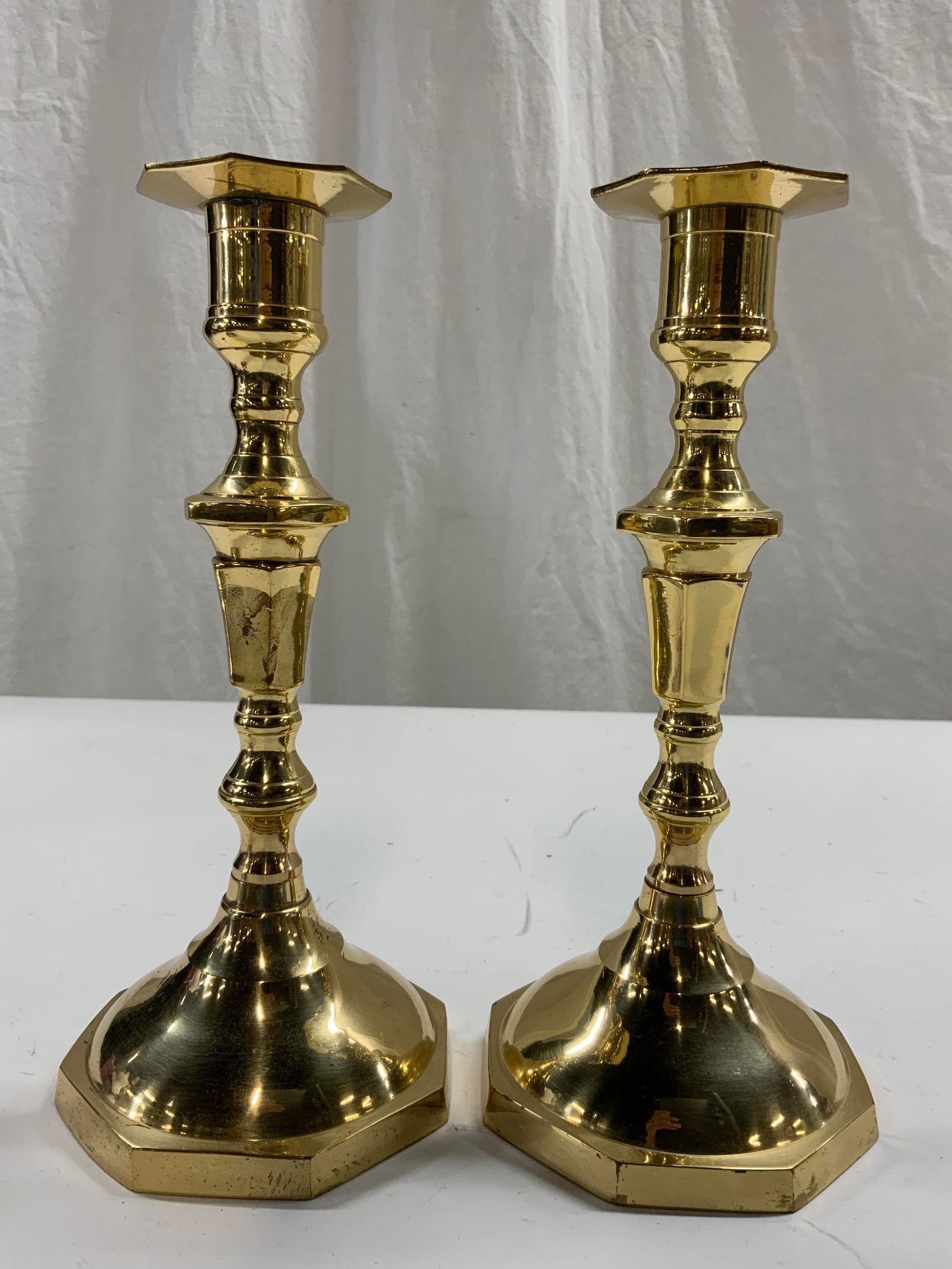 Vintage Pr Gilt Metal Victorian Candlesticks (1 of 6)