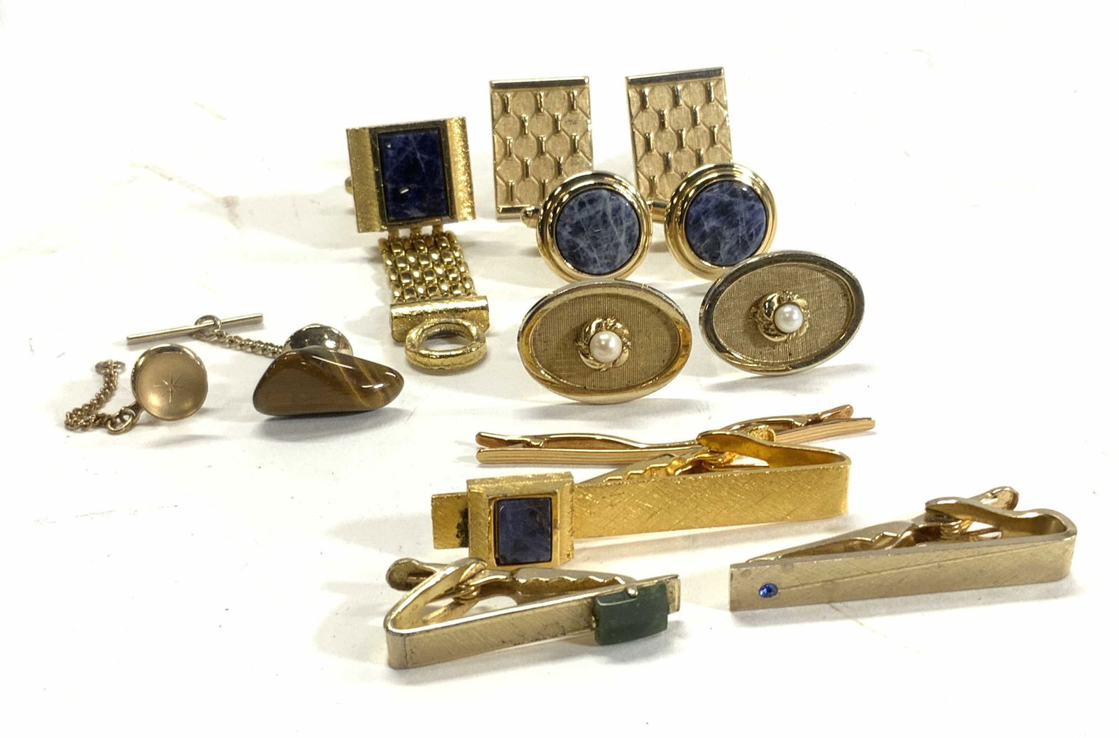 Tiffany & Co 14k Gold Tie Clip & Cufflinks, 13 (1 of 9)