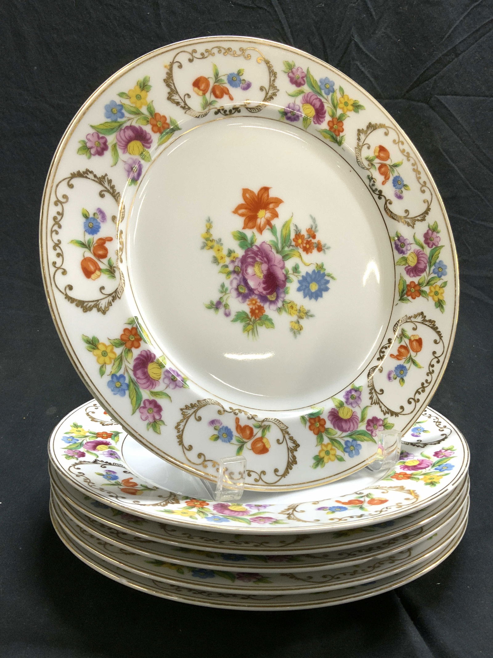 NORITAKE Set 6 Vntg Floral Porcelain Plates JAPAN (1 of 8)
