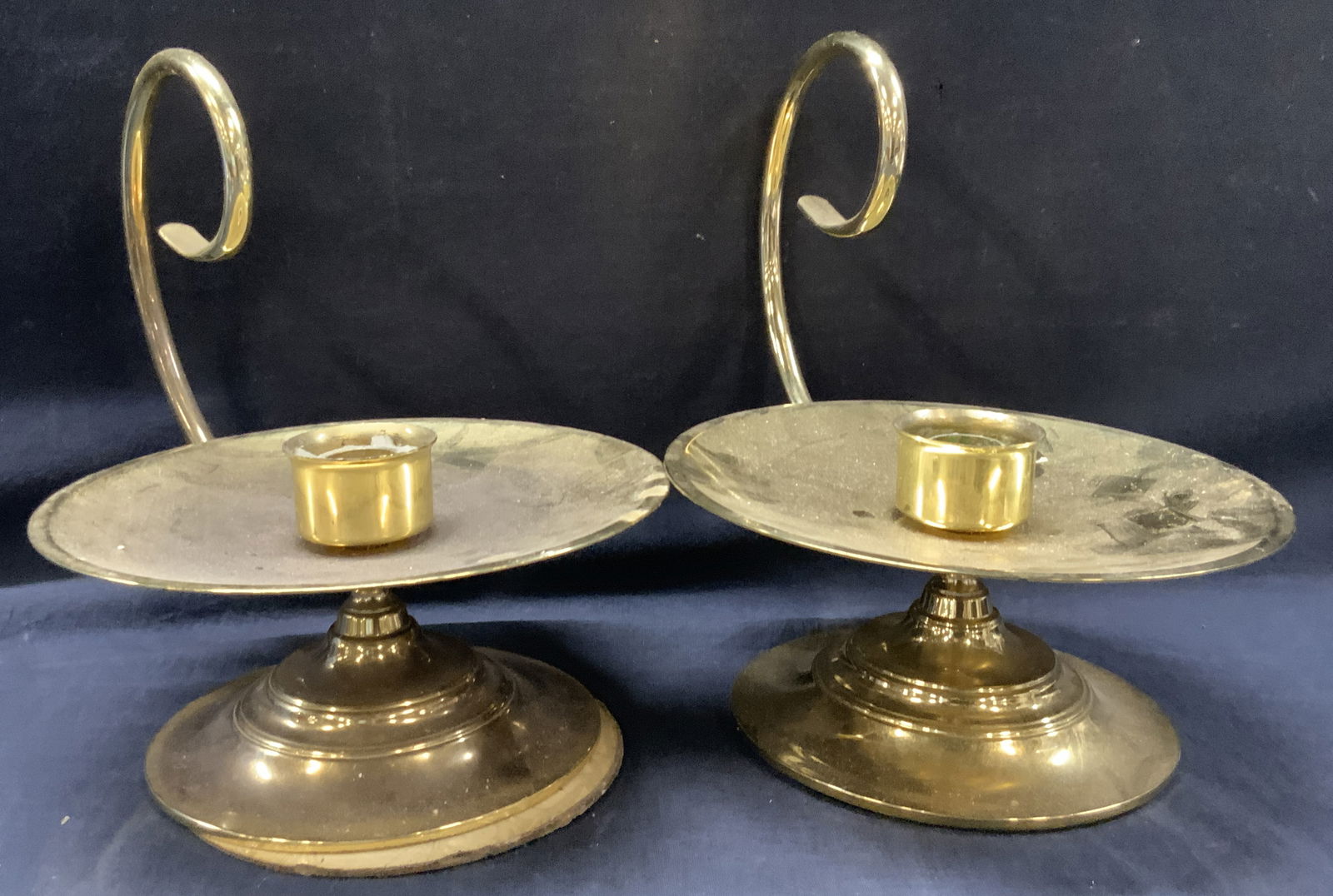 Pr Hand Forged Brass Candle Sticks (1 of 7)