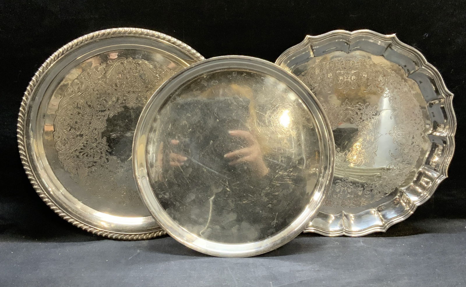 Lot 3 International Silver Silver Pl Platter, More (1 of 8)
