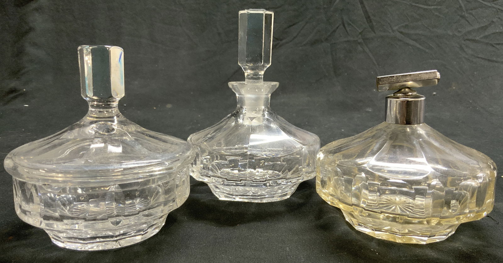 Lot 3 Cut Crystal Lidded Vessels (1 of 7)
