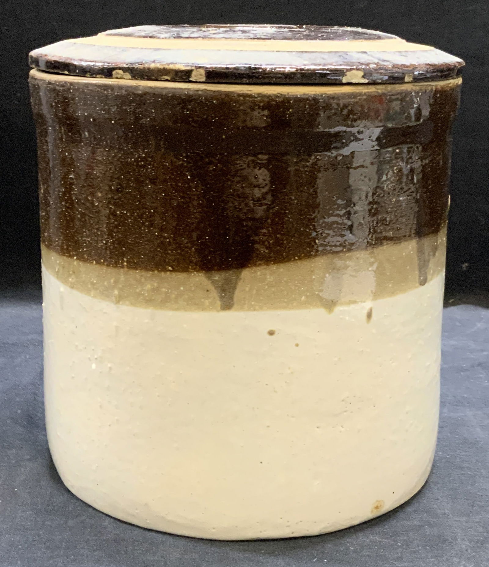 Vintage Stoneware Crock with Lid (1 of 7)