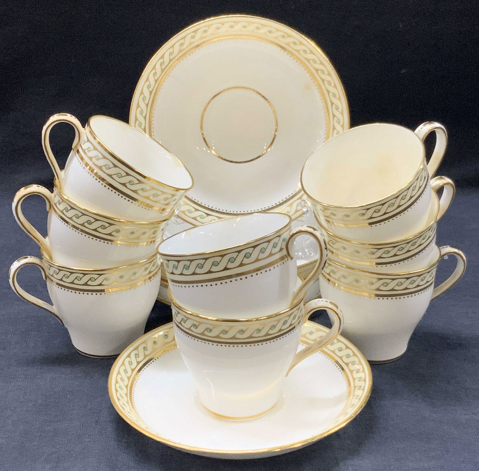 14 Gilt Minton Porcelain Demitasse Cups & Saucers (1 of 10)