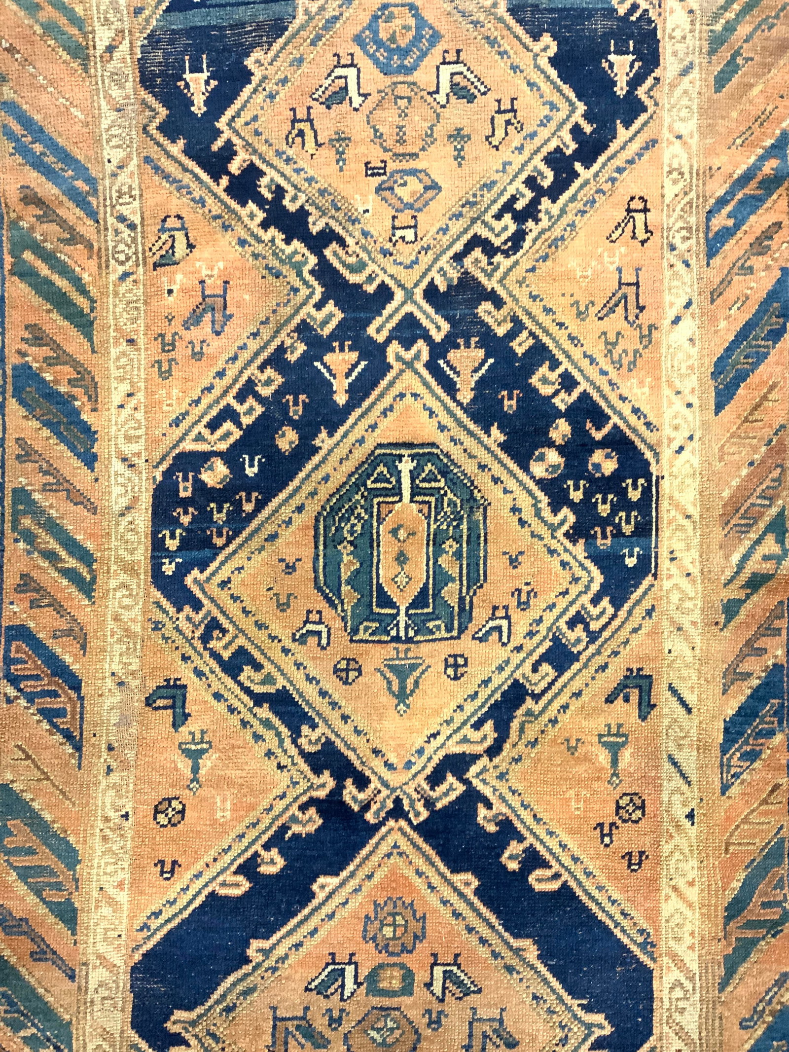 Antique Handmade Persian Wool Rug: Rug is handmade and wool. Piece appears to be antique possibly vintage. Rug has intricate multi toned floral motif detail. Measures approx 82 inches long 51 inches wide. Rug, Turkish rug, handmade rug