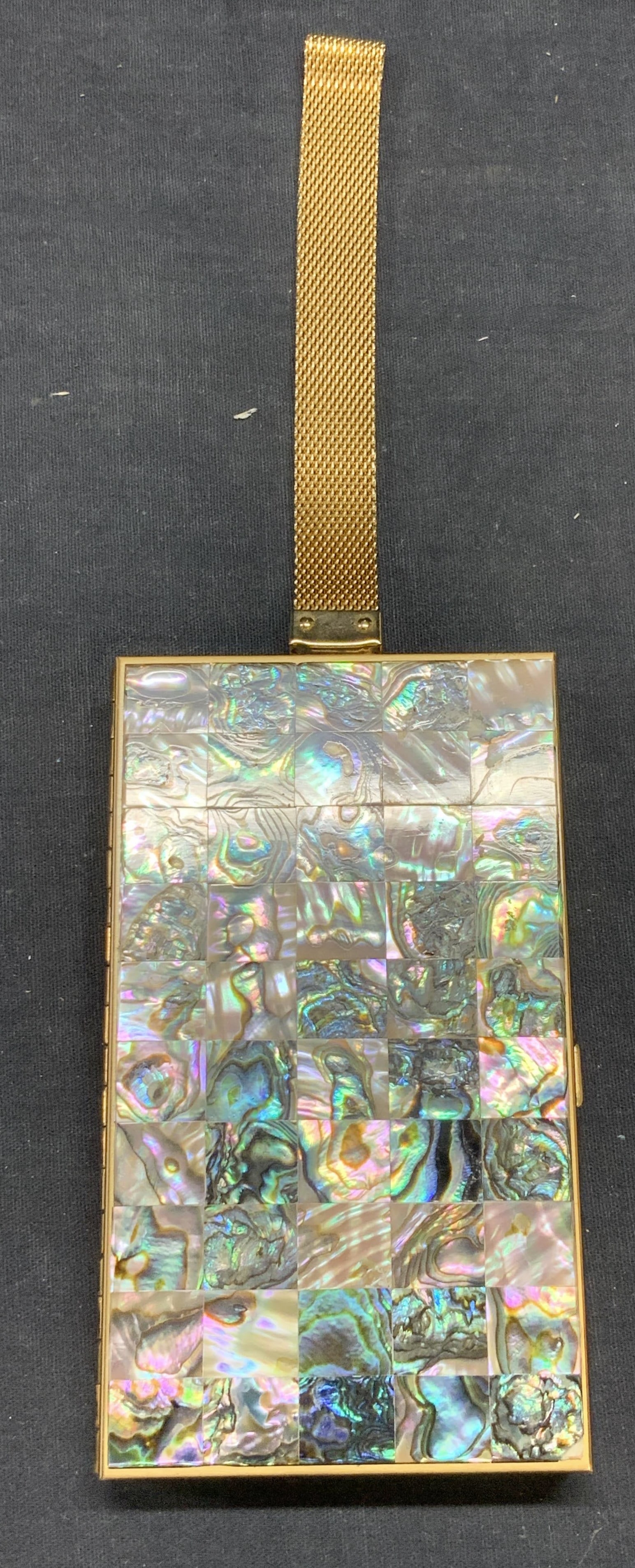 Vintage Gold Tone Mother of Pearl Cosmetic Case (1 of 6)