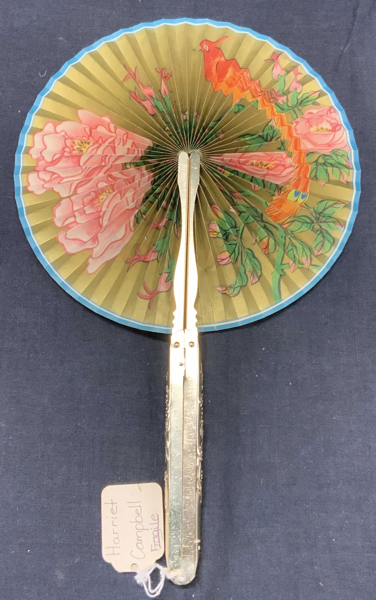 Vintage Metal Framed Asian Bird Fan (1 of 9)