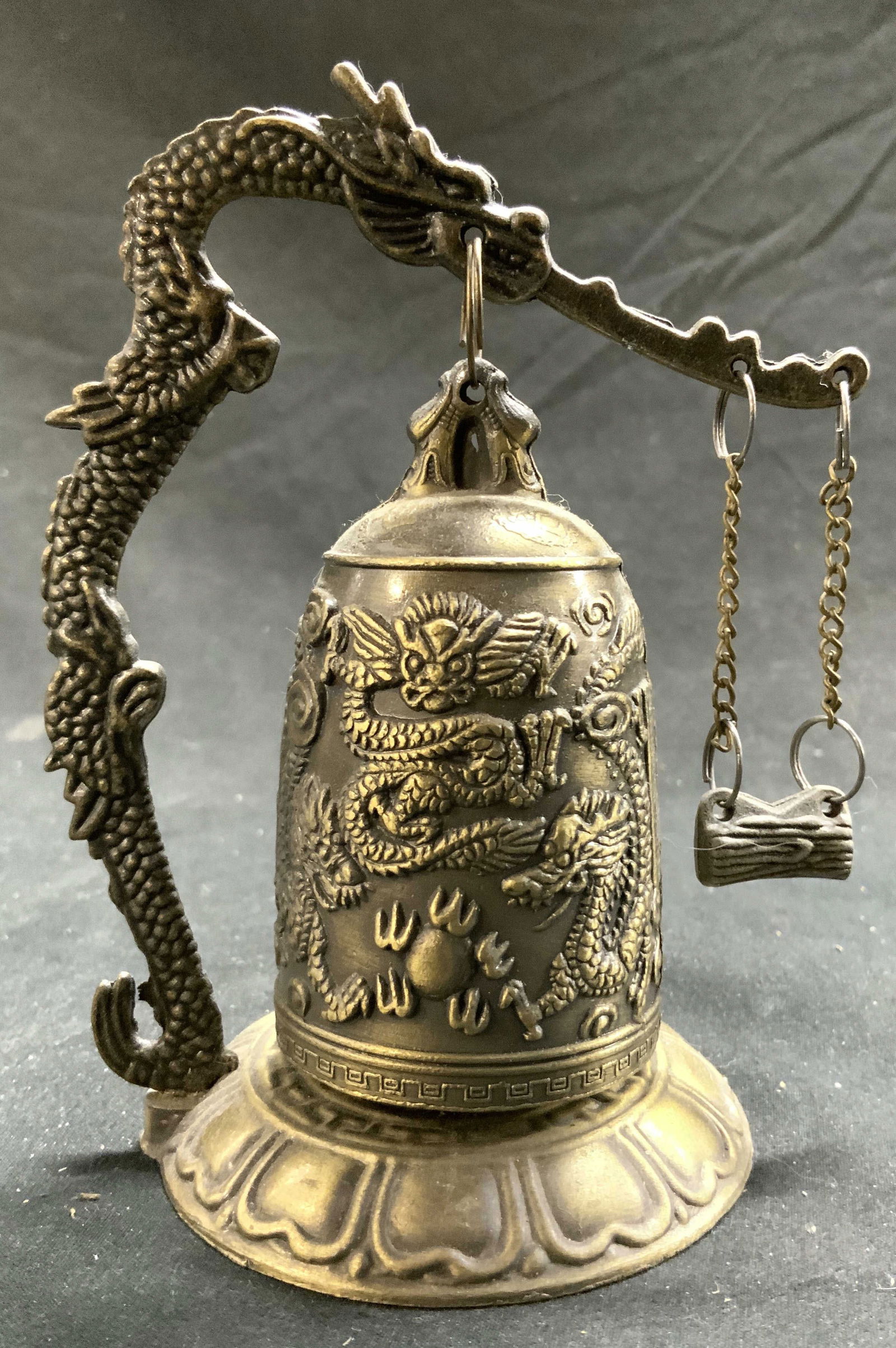 Gilt Metal Asian Bell W Striker (1 of 7)